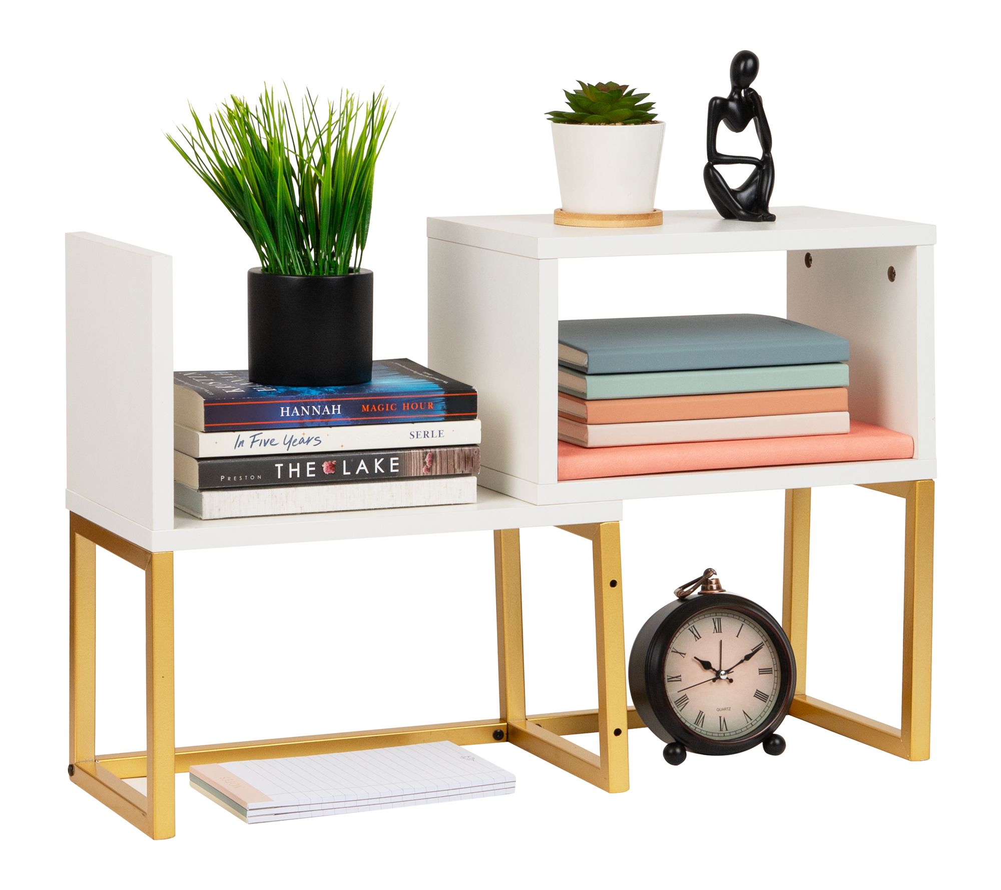 Mind Reader Desktop Bookshelf, 5-Compartment Organizer