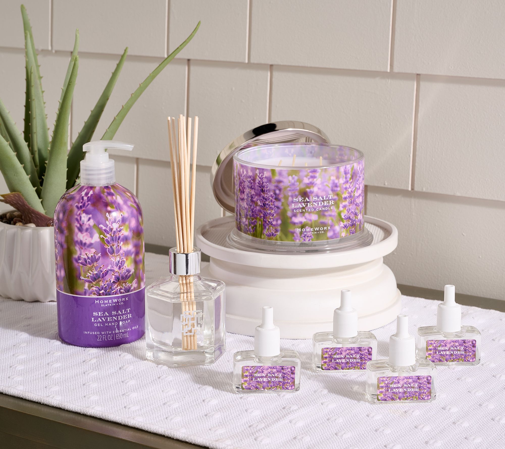 HomeWorx by Slatkin + Co. Sea Salt Lavender Home Fragrance Bundl