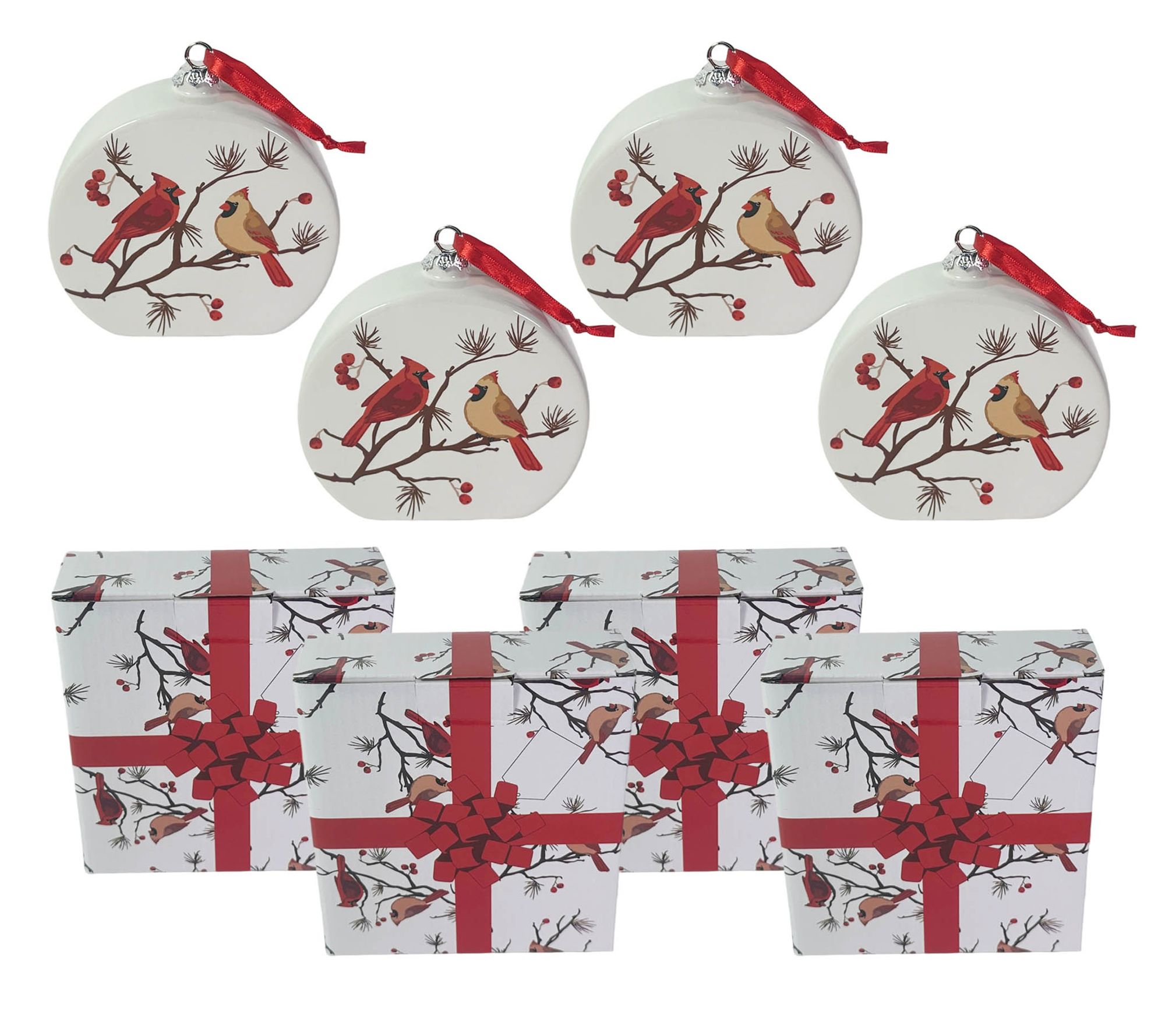Temp-tations Set of 4 Recipe Ornaments w Gift Boxes
