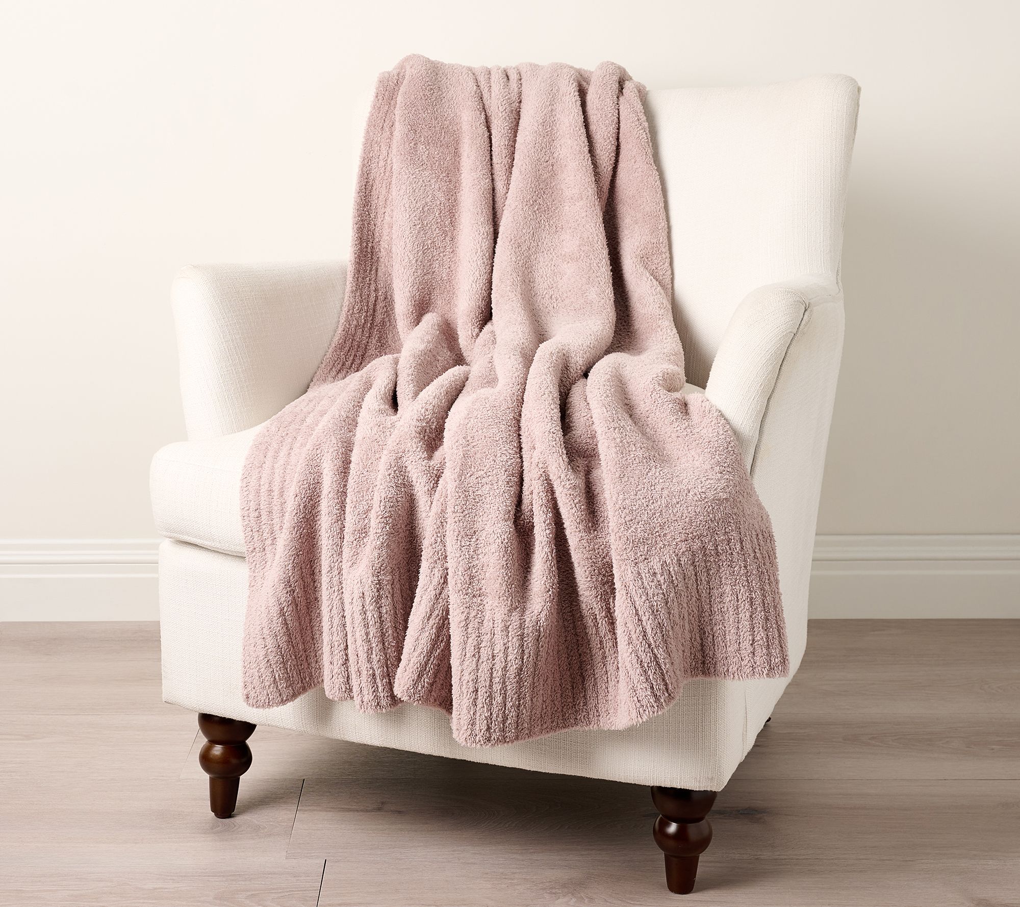 Barefoot Dreams CozyChic Stacked Rib Border Oversized Throw