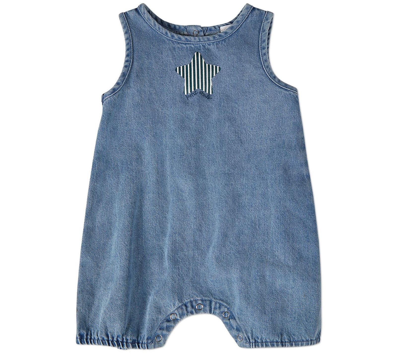 MiniMoi Boys Petit Etoile Denim Shorts-Style Romper