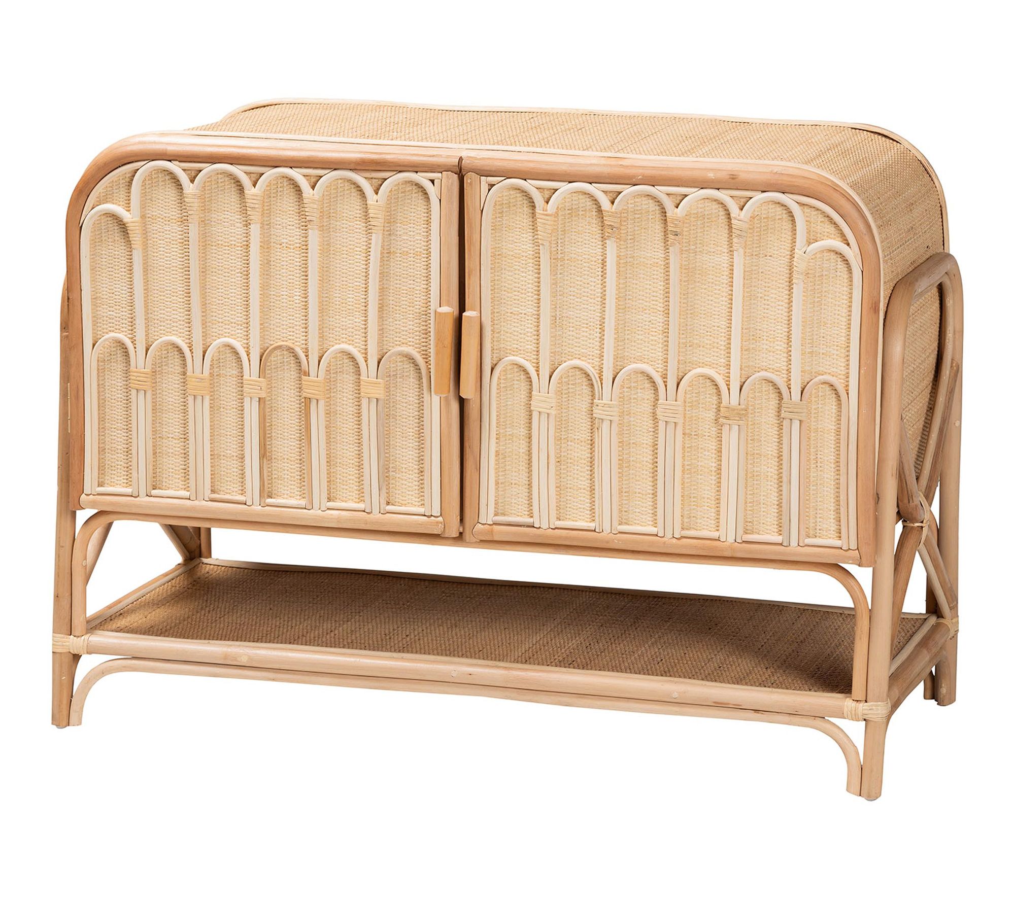 bali & pari Gitano Natural Rattan 2-Door Storage Cabinet