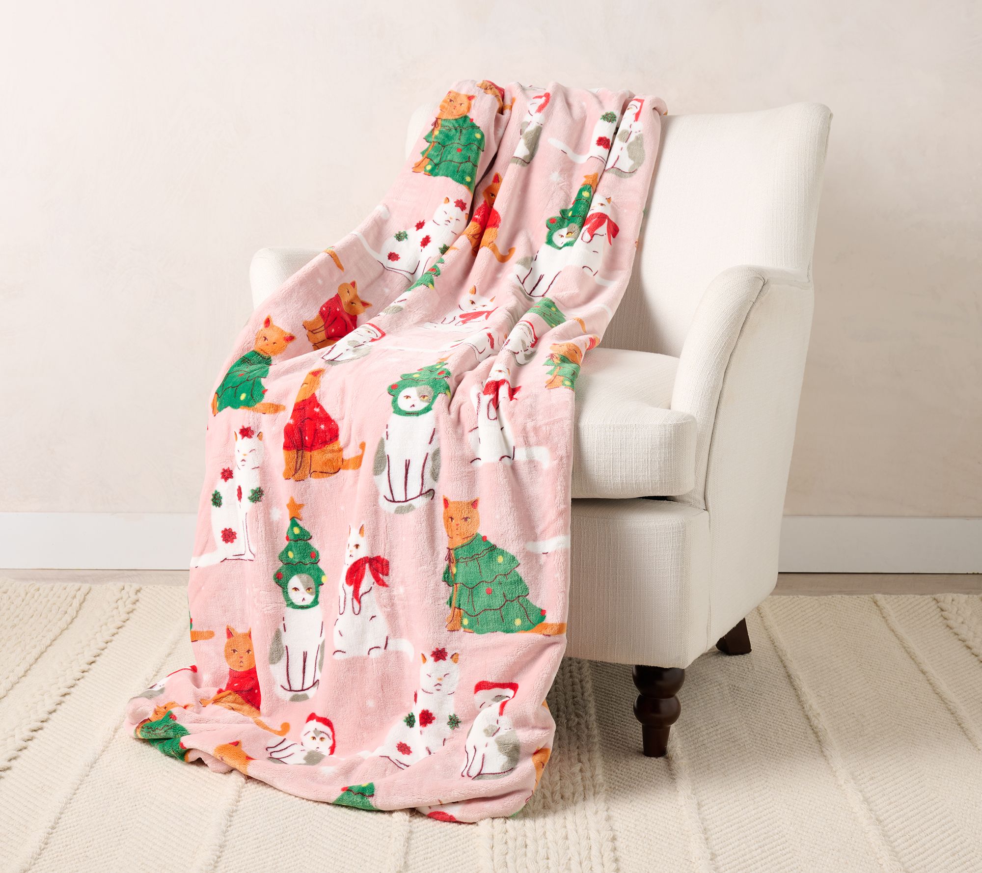 "As Is " Kringle Express Oversized 60x80 Holiday Printed Throw