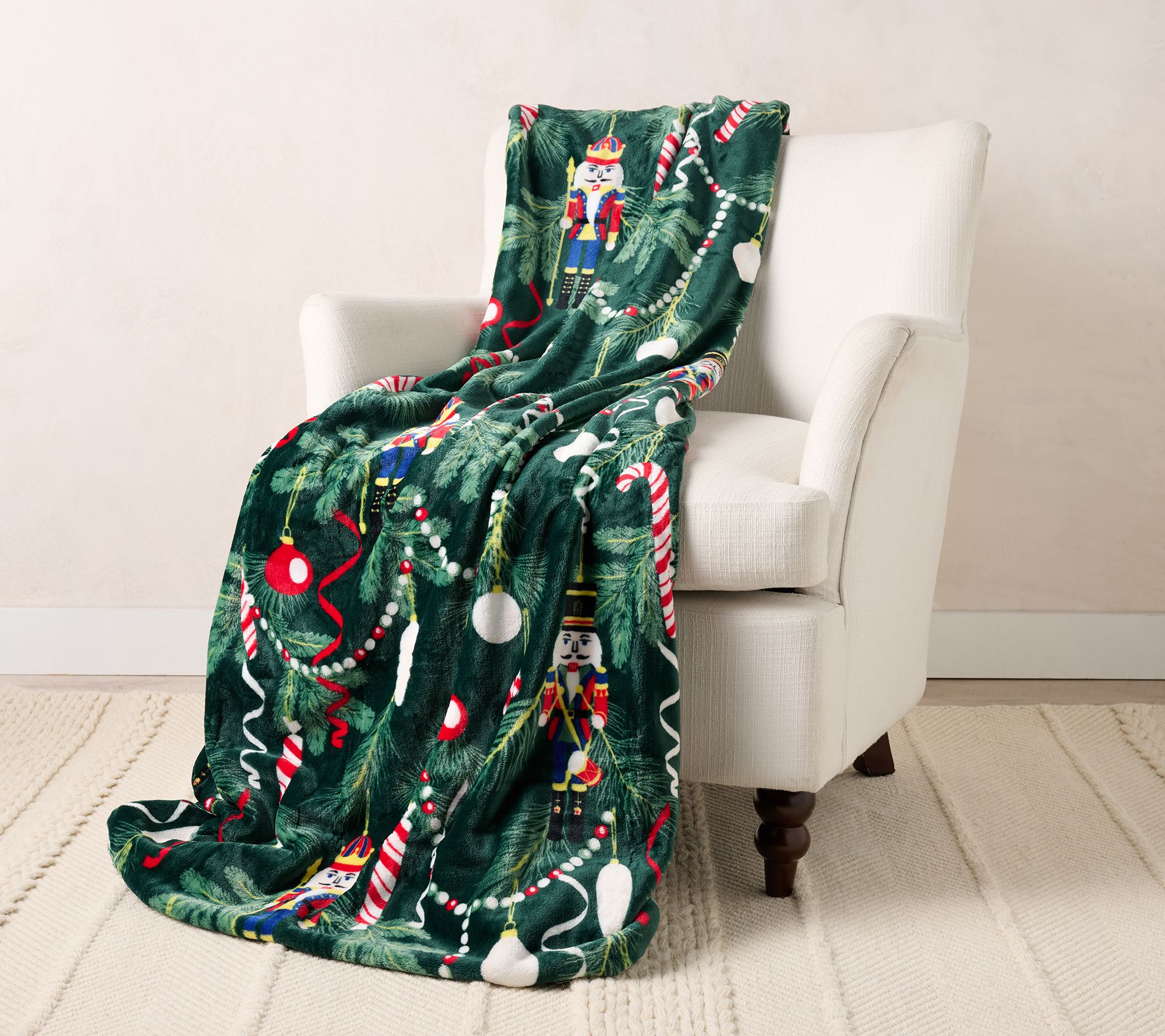 "As Is " Kringle Express Oversized 60x80 Holiday Printed Throw