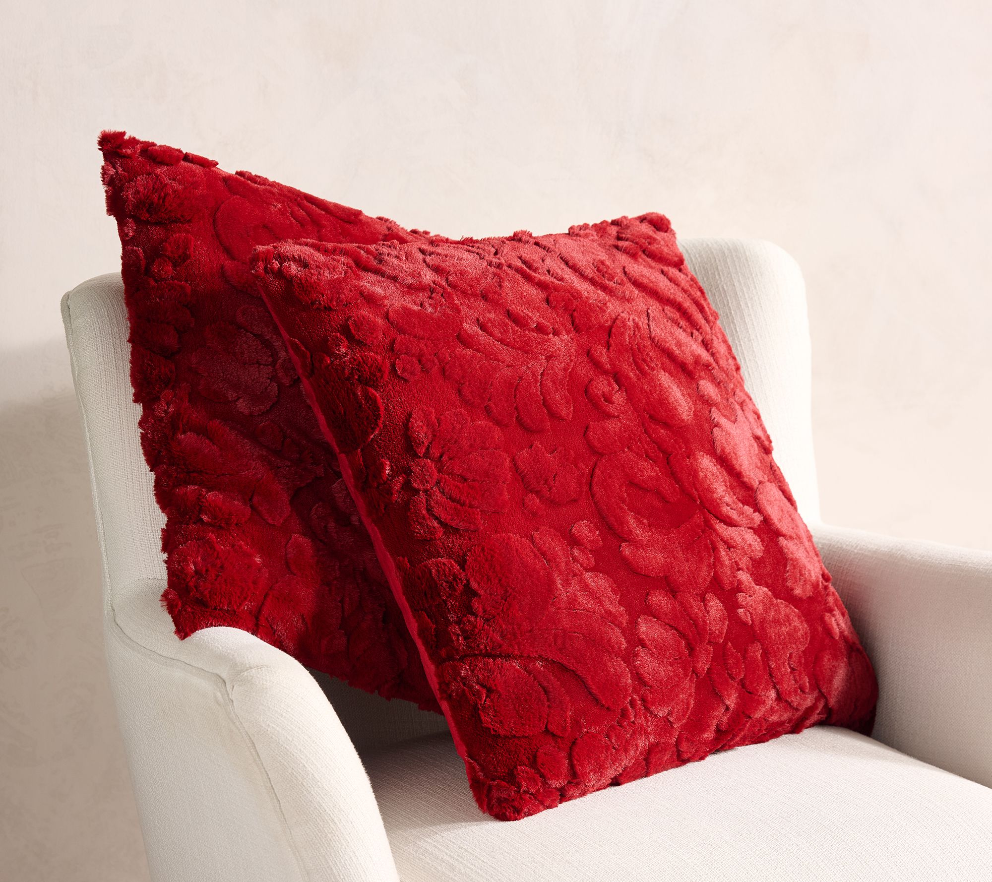 "As Is" Hotel Du Cobb Sculpted Faux Fur S/2 Pillows by Dennis Basso
