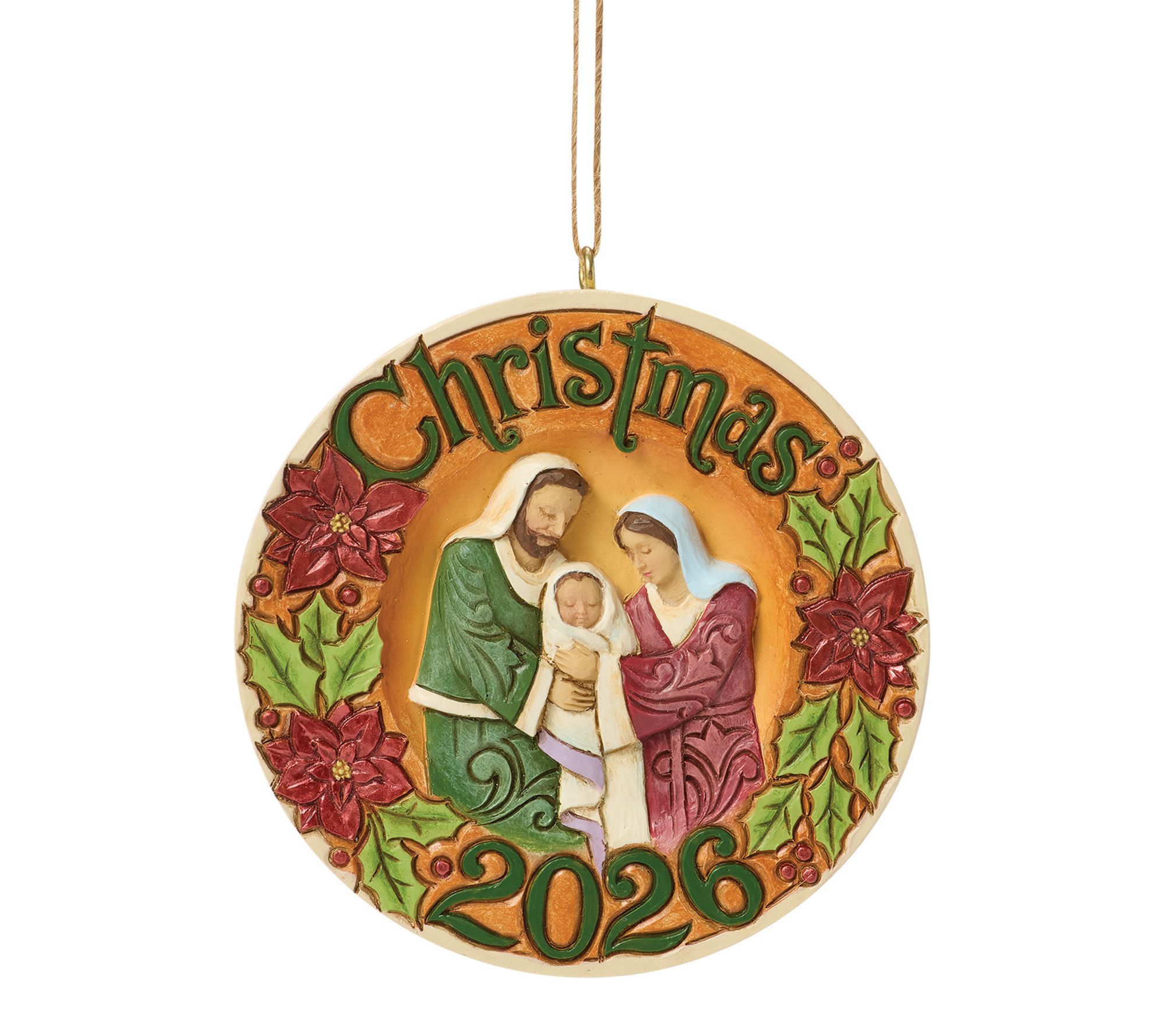 Jim Shore Heartwood Creek Dated 2026 Holy Family Ornament