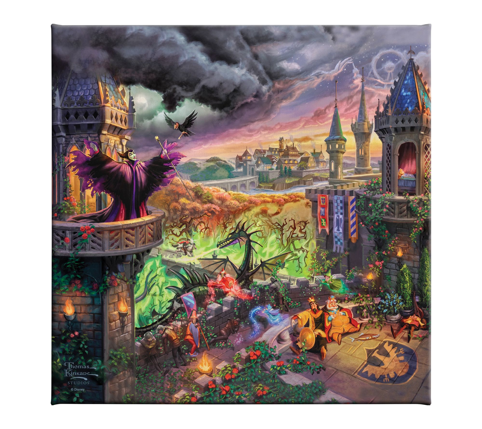 Thomas Kinkade Disney Maleficent - 14" x 14" Gallery Wrap