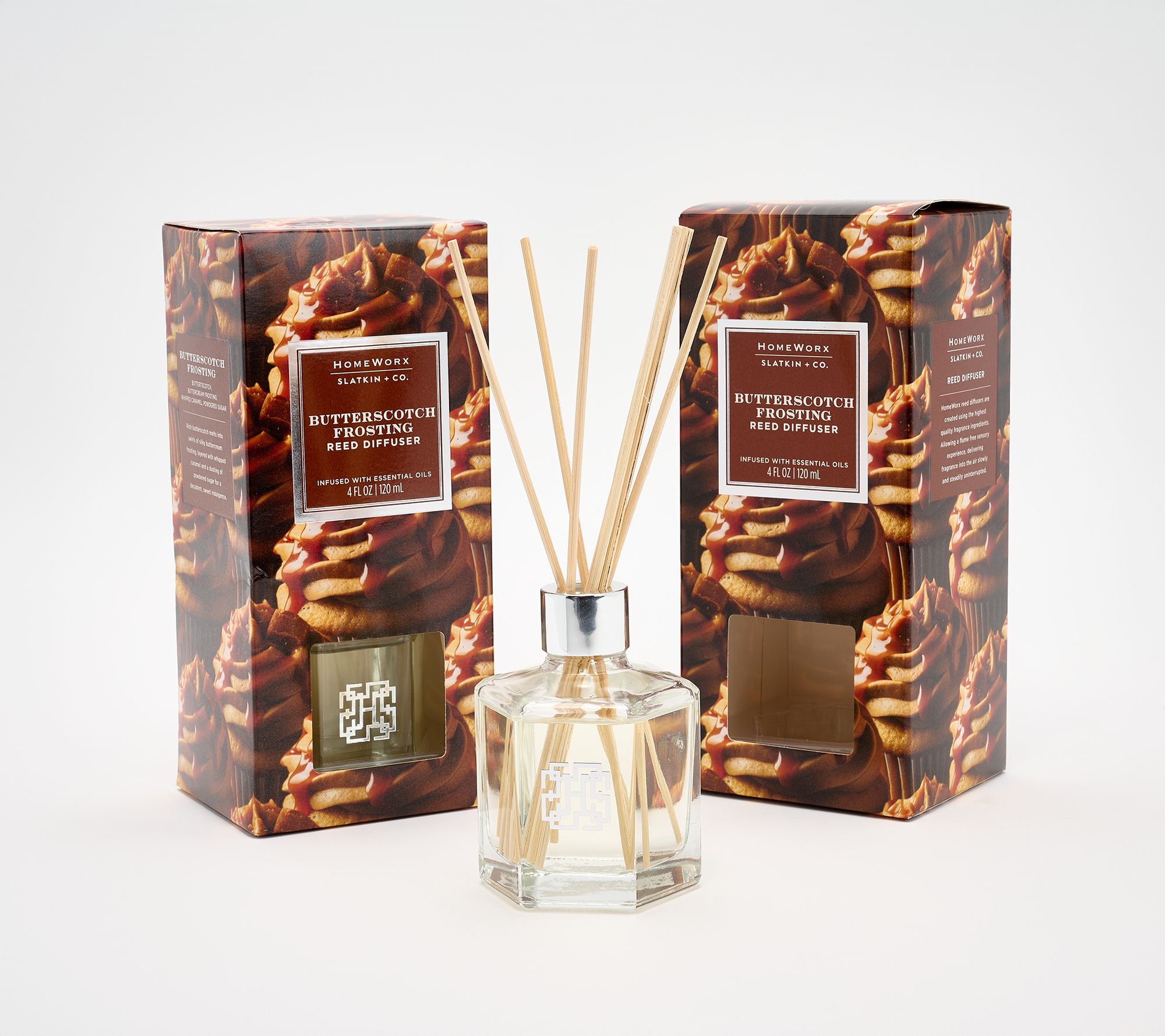 HomeWorx by Slatkin + Co. S/2 Butterscotch Frosting Reeds