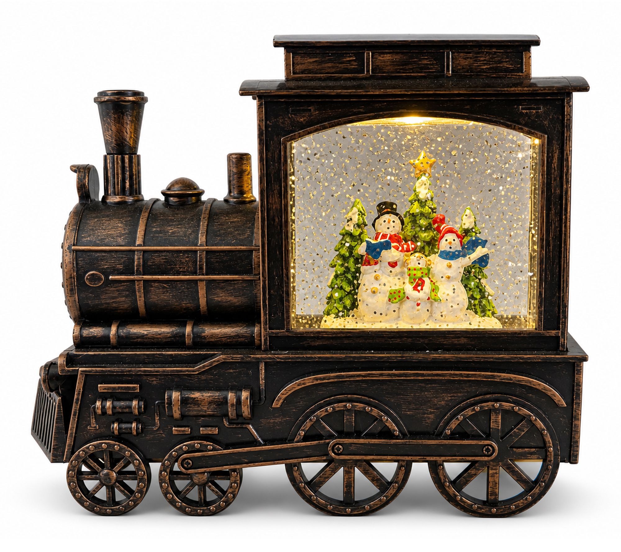 RC Home Decor 12" Train Water Snow Globe with Snow Family