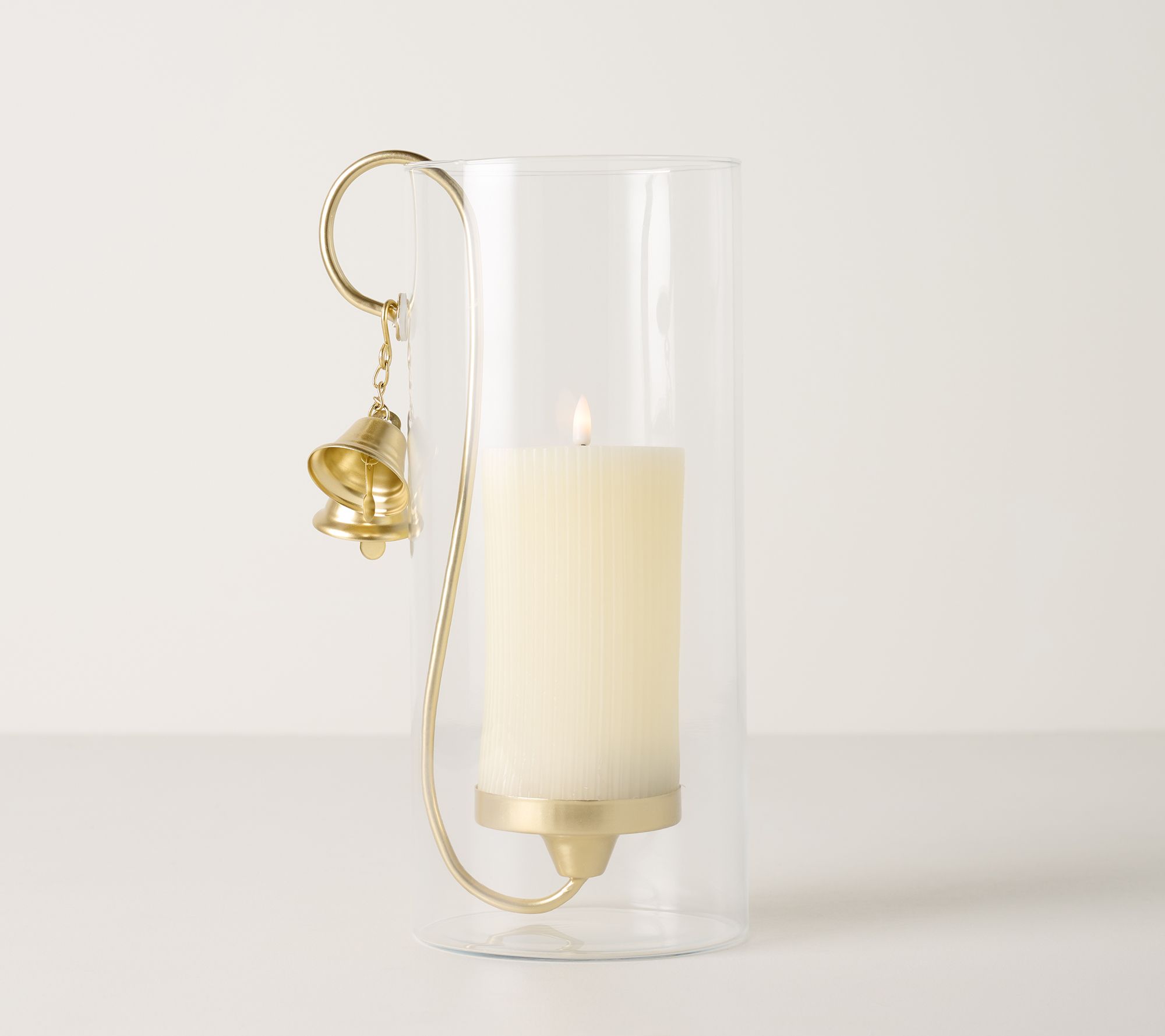 "As Is" 13" Hurricane With Flameless Candle & Charms by Kim Gravel
