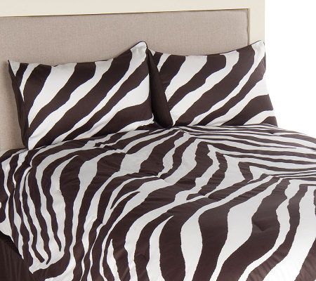 Isaac Mizrahi Live 4-PC Queen Size Zebra Print Comforter Set - QVC.com