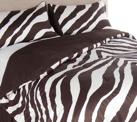 Isaac Mizrahi Live 4-PC Queen Size Zebra Print Comforter Set - QVC.com