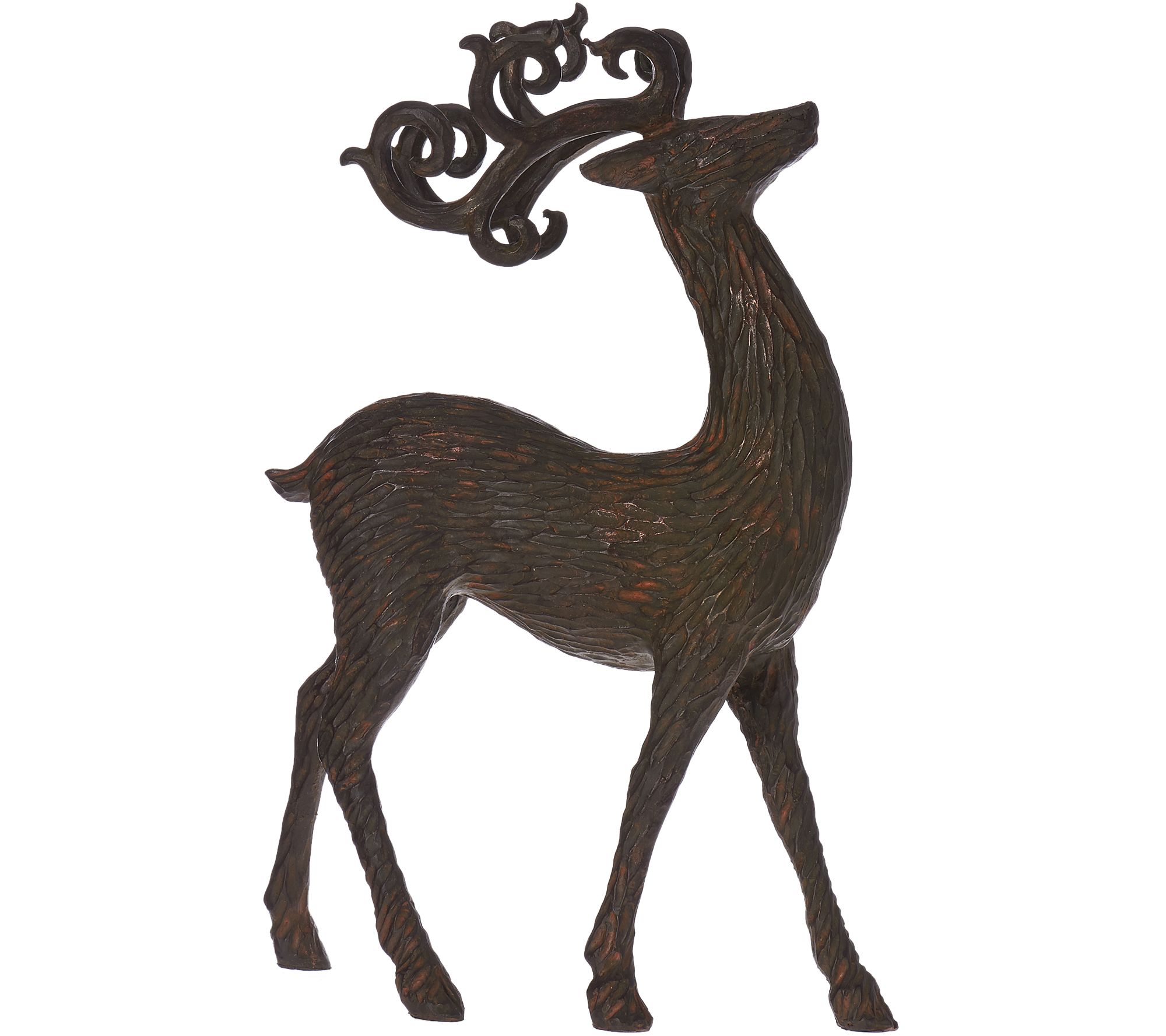 Set of 2 Metallic Antiqued Reindeer by Valerie