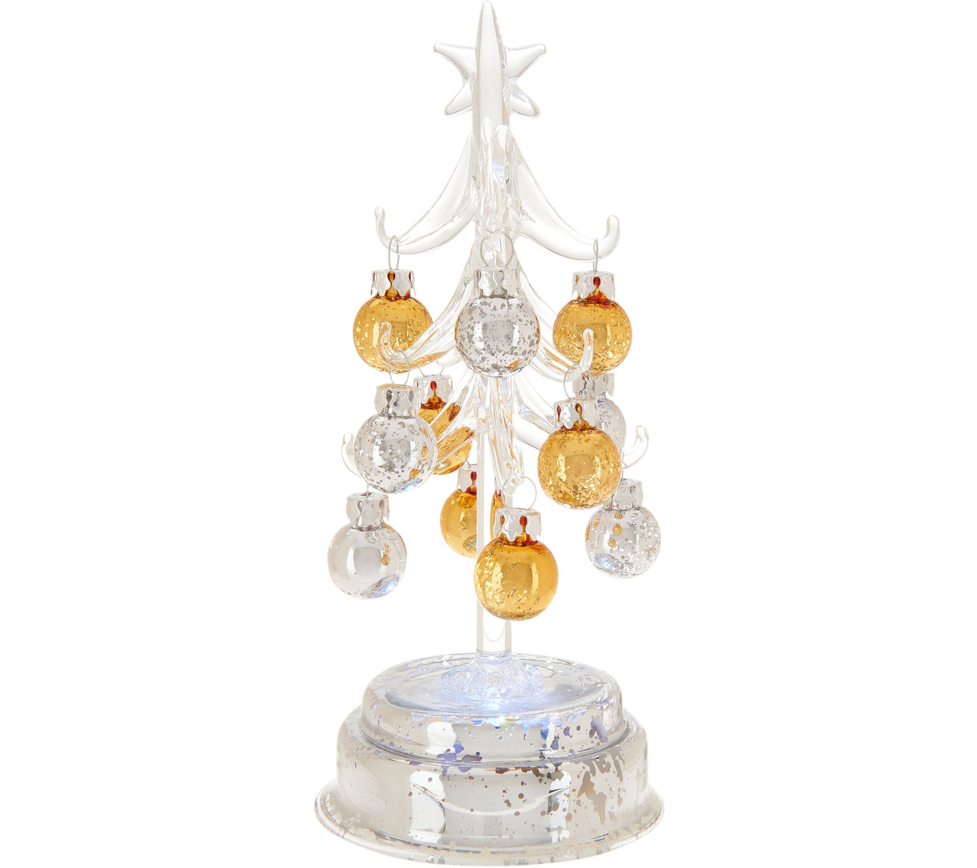 Kringle Express S/3 Glass Trees w/ Mercury Glass Base and Ornaments ...