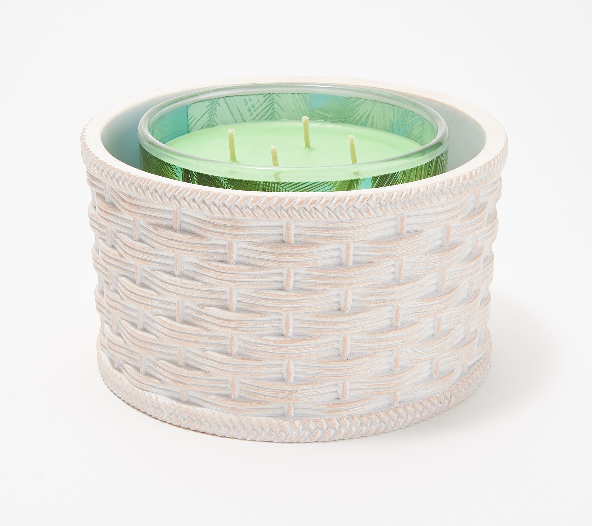 HomeWorx by Harry Slatkin Basketweave Decorative Candle Holder