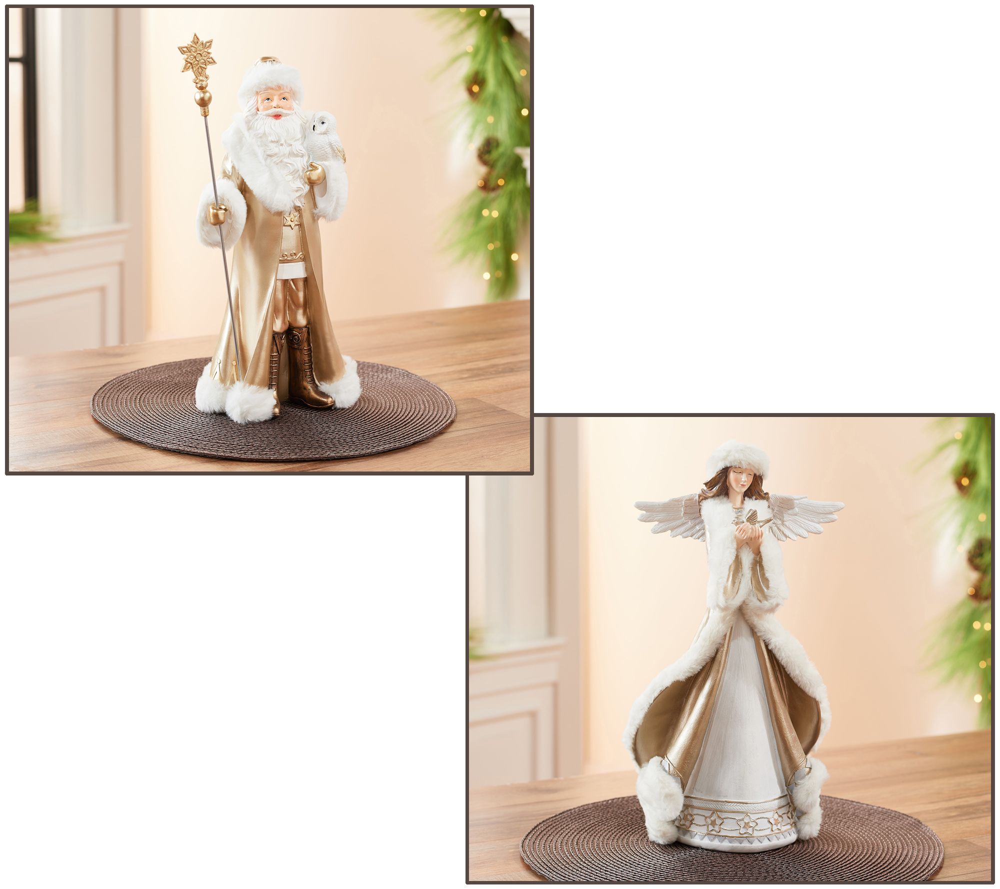 Winter Wonderland Angel or Santa Figurine by Valerie - QVC.com