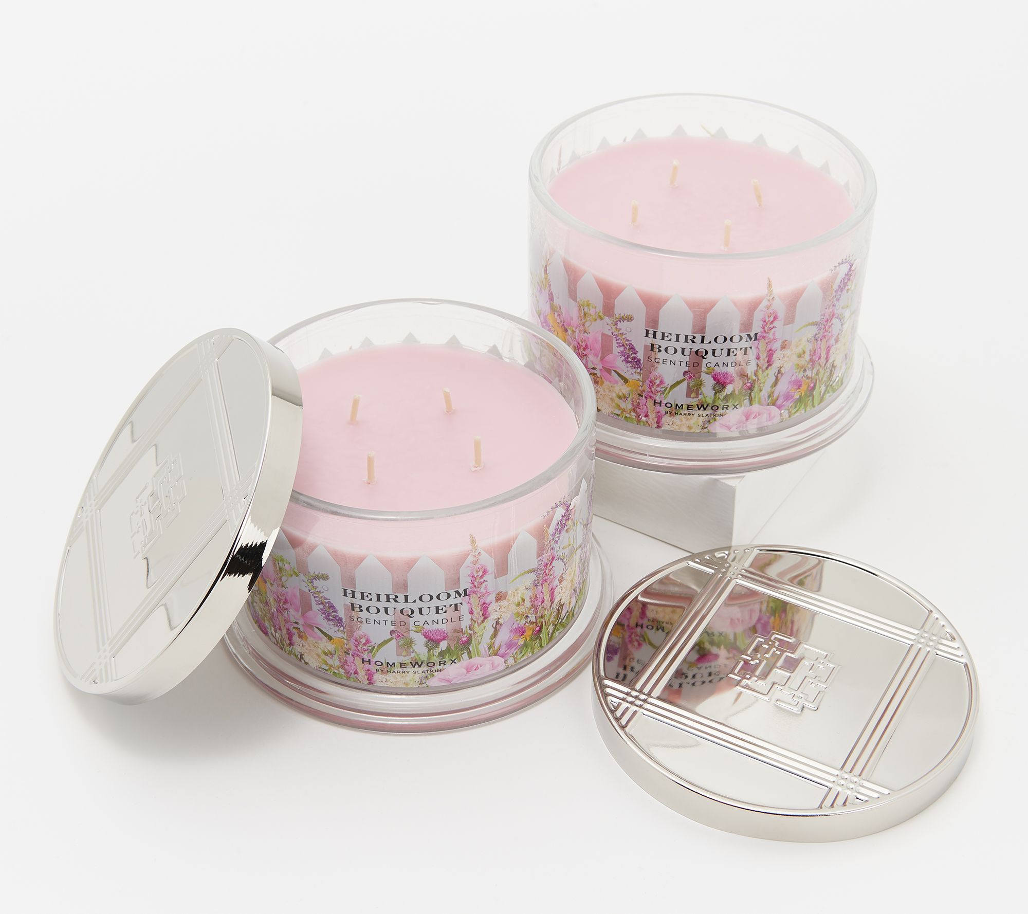 "As Is" HomeWorx by Harry Slatkin Set of 2 Bouquet Candles