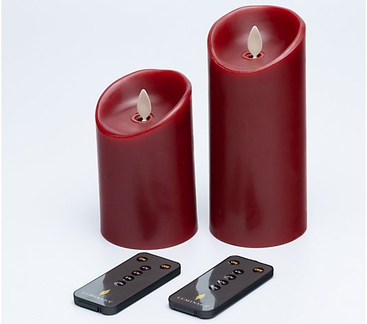 Luminara Set of (2) 4" & 6" Flameless Candles with Gift Box