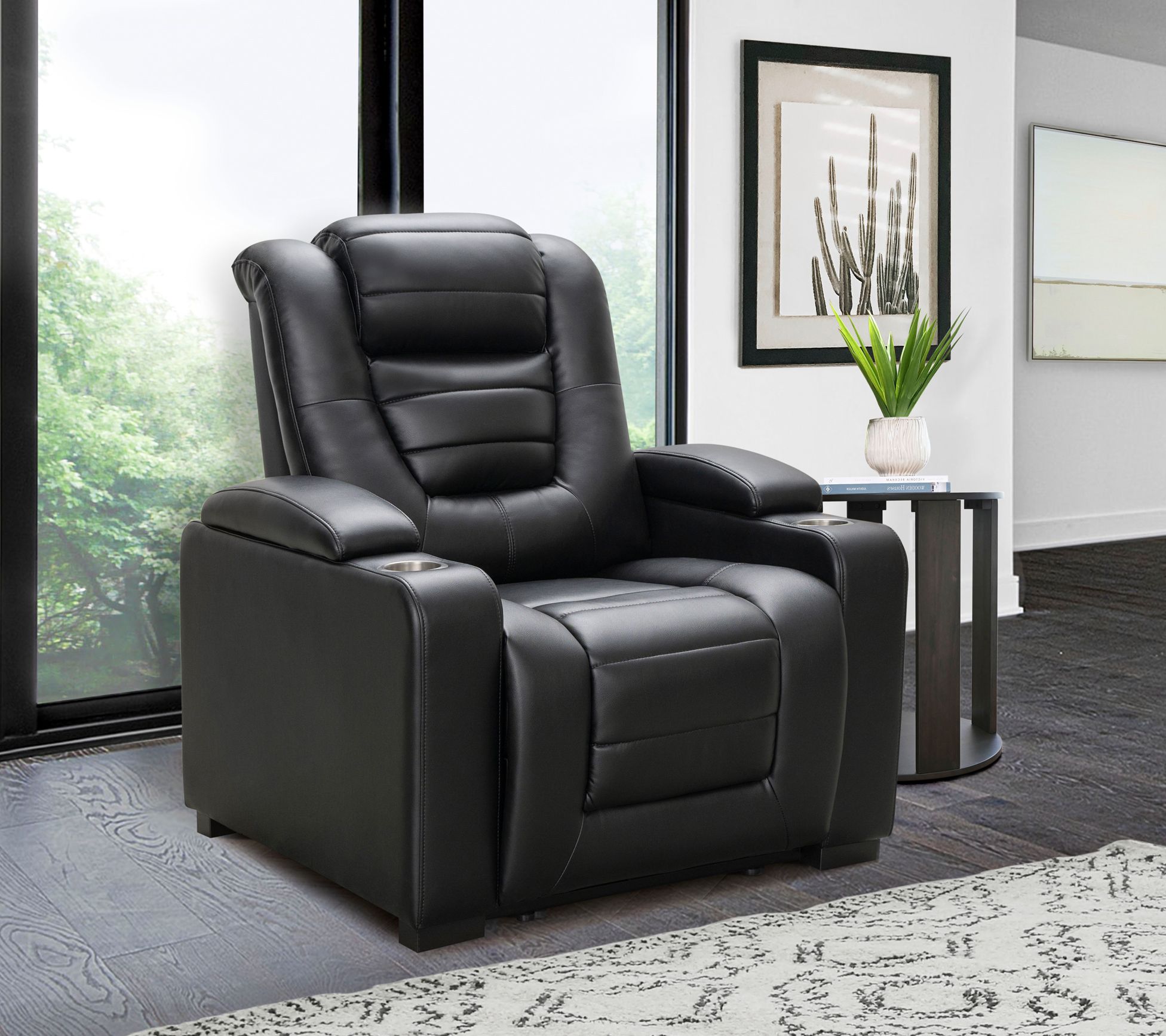 Jay Leather Home Theater Power Recliner With Power Headrest - QVC.com