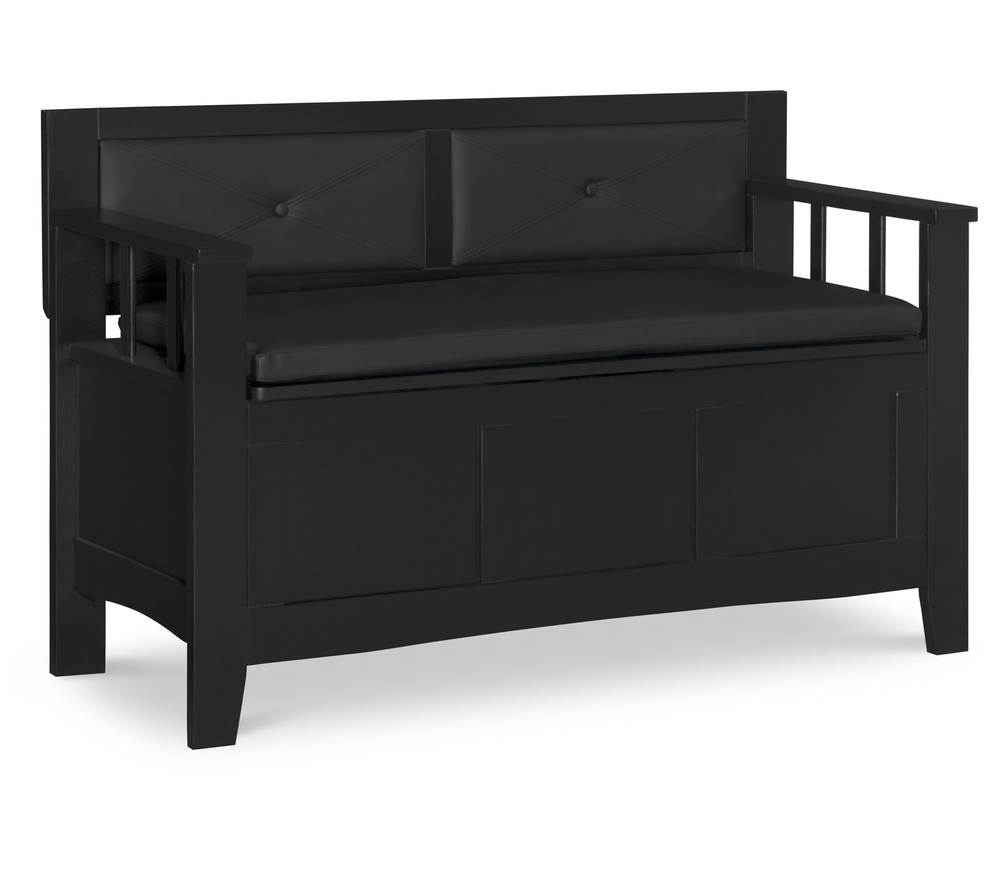 Linon Home Cason Padded Storage Bench W/ Back &Arm Rests