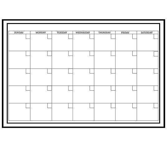 Large White Monthly Dry Erase Calendar Decal