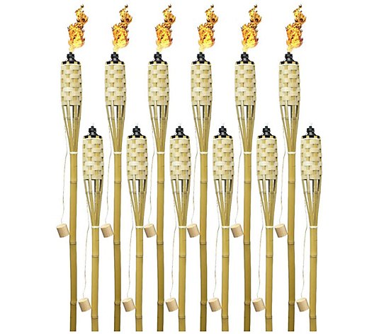 Extra Long Bamboo Torches - 12 Pack