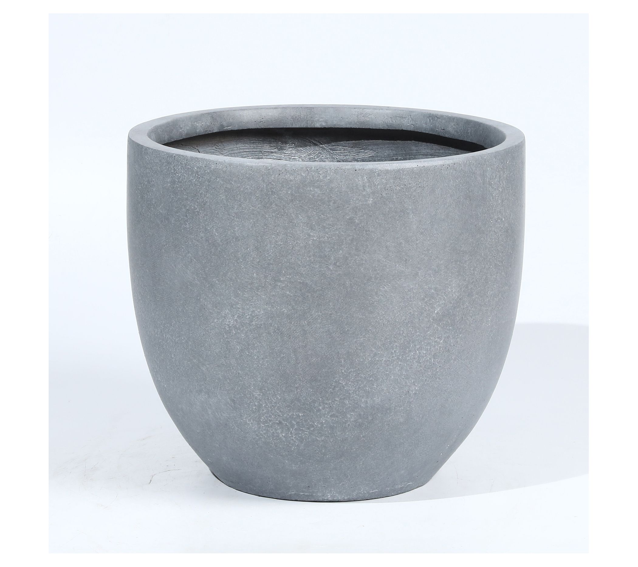 LuxenHome Light Gray 13" Round Planter