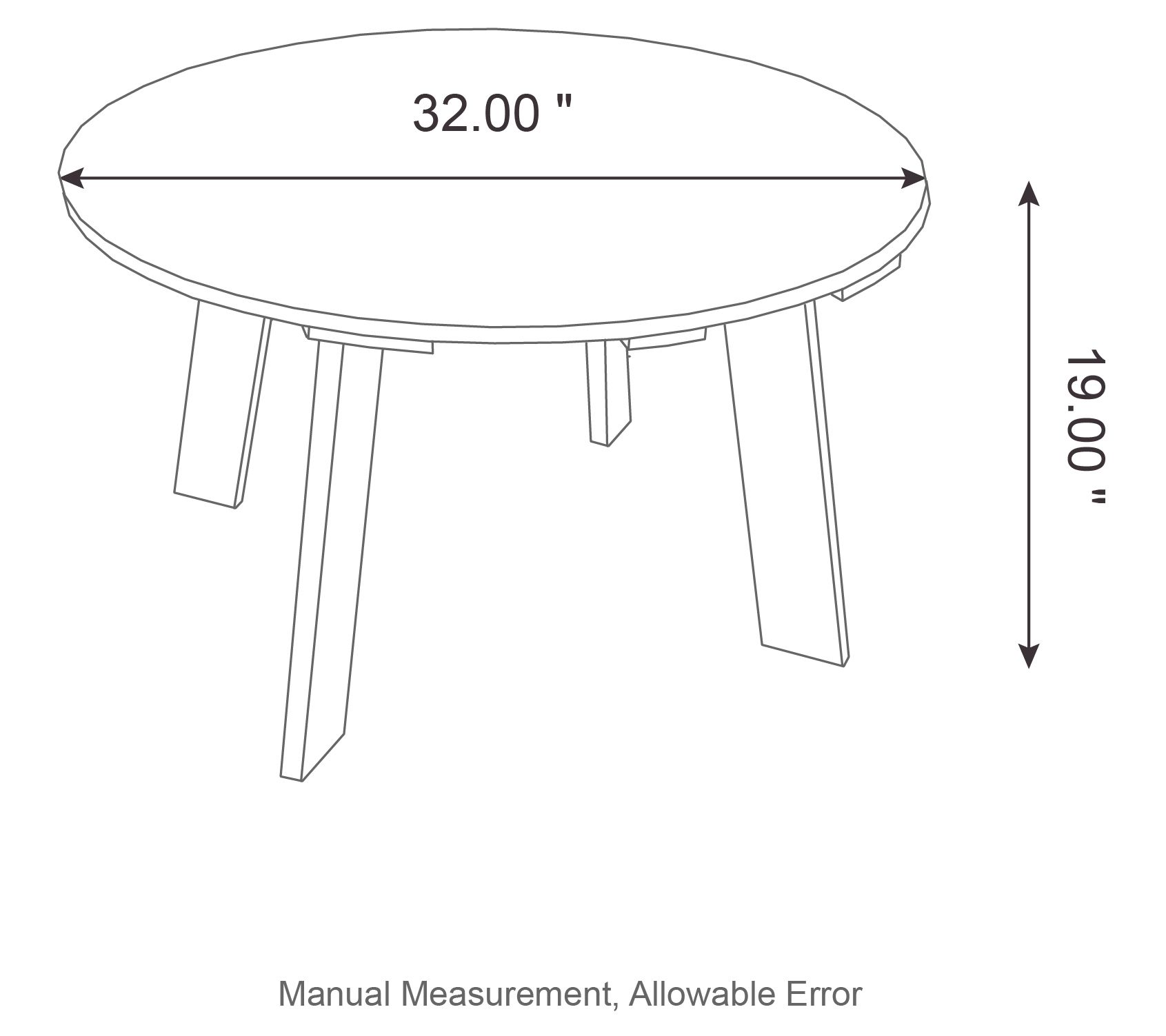 Glitzhome 32''D Outdoor Patio Adirondack Round Coffee Table