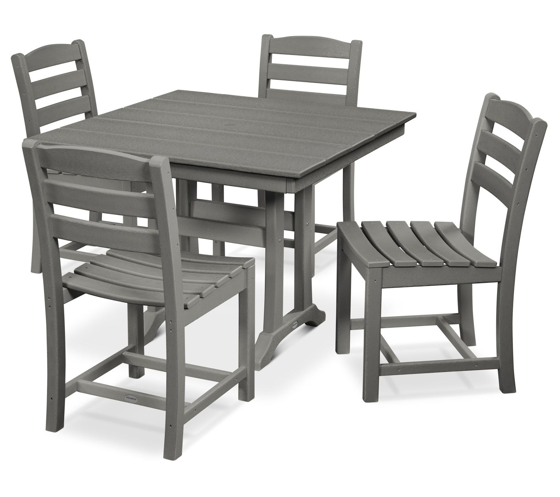 Polywood 5-Piece Farmhouse Trestle Side Chair Dining Set