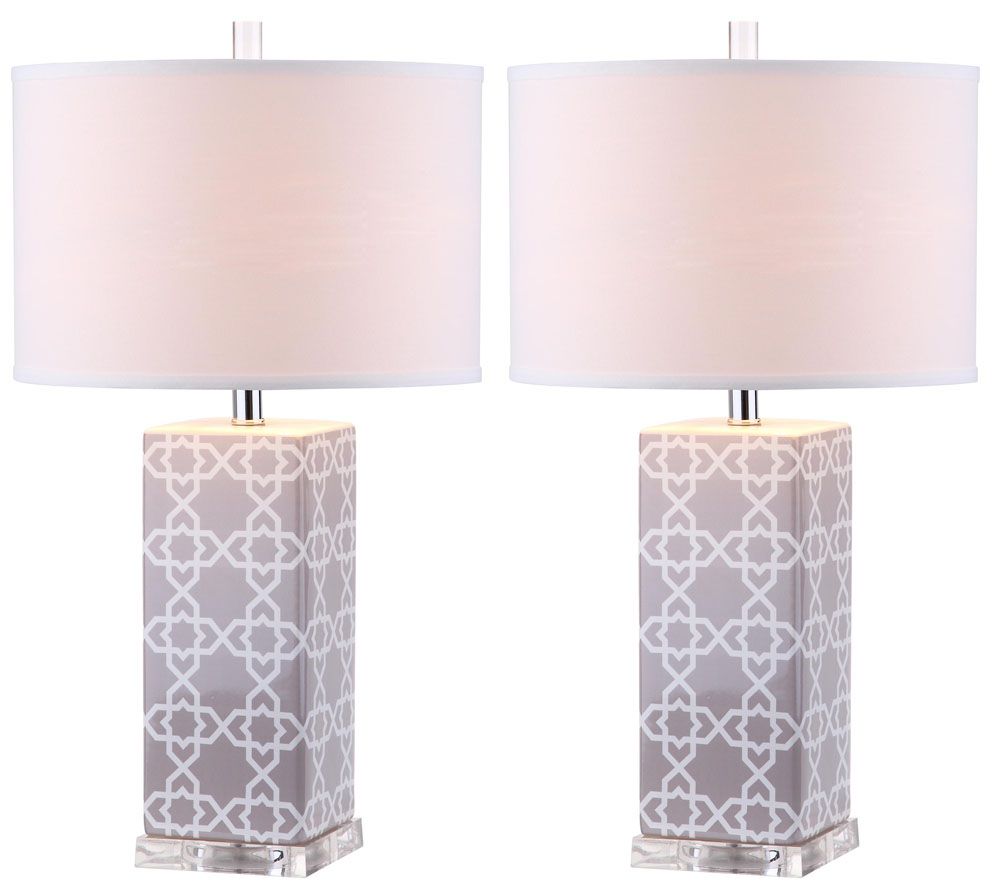 Set of 2 Quatrefoil Table Lamps by Valerie