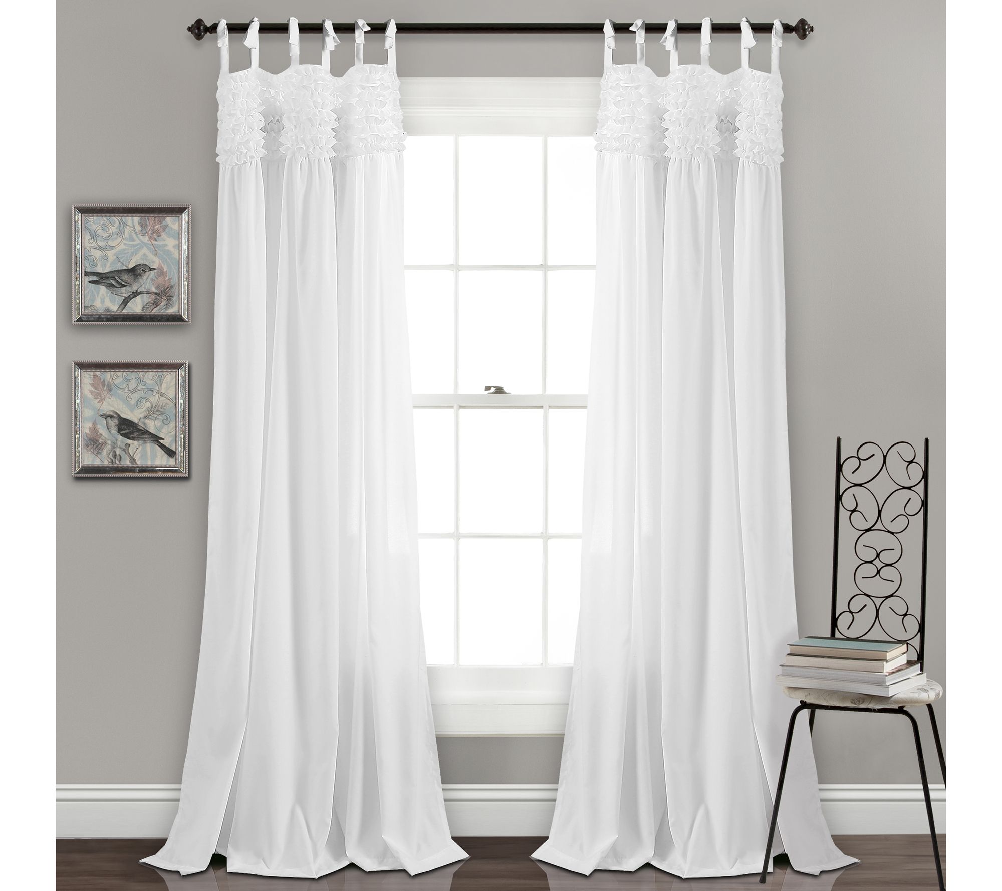 Lydia Ruffle Set of 2 Window Curtains by Lush Decor