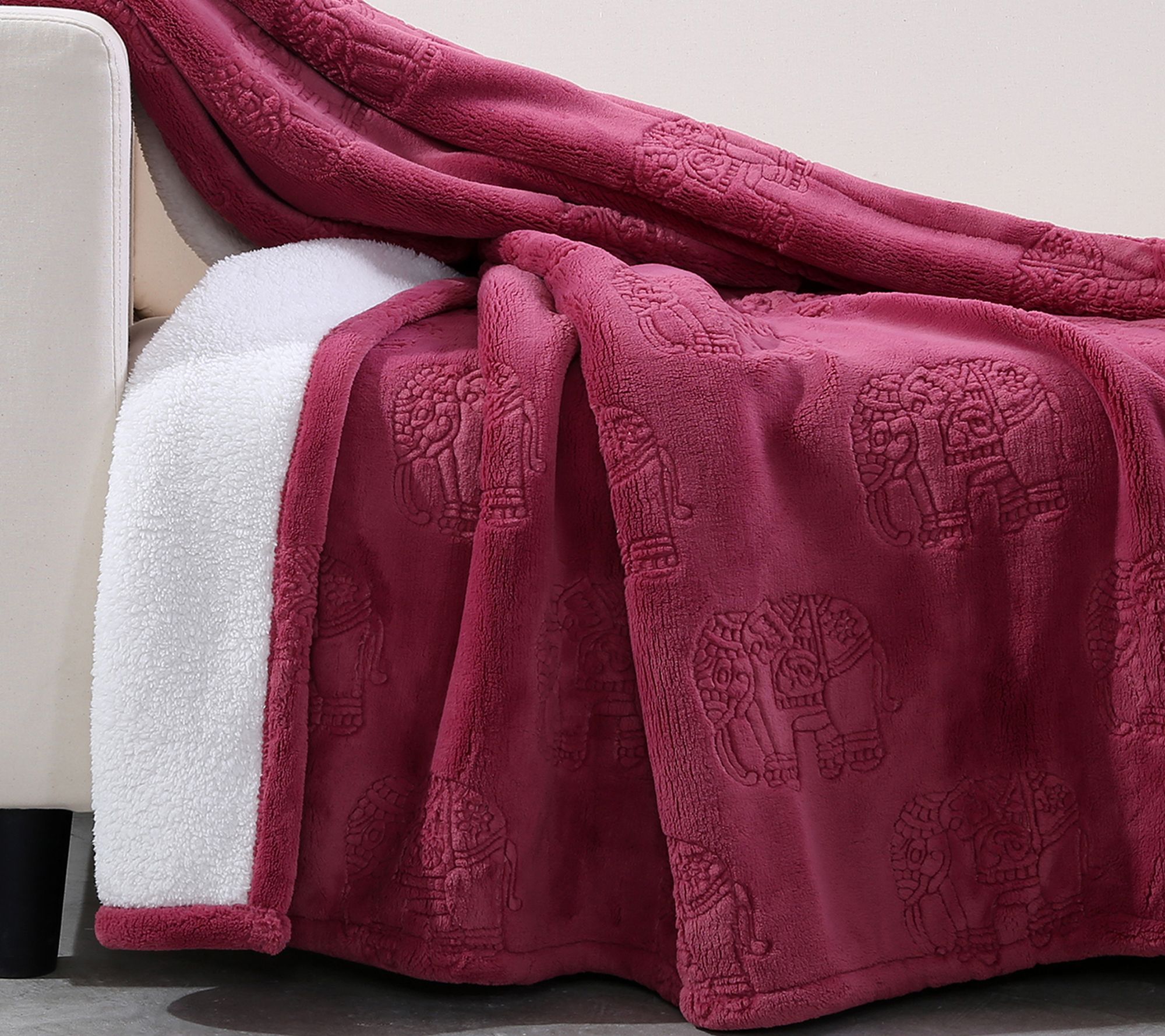 Berkshire Blanket Elephant Sherpa PrimaLush Throw Blanket