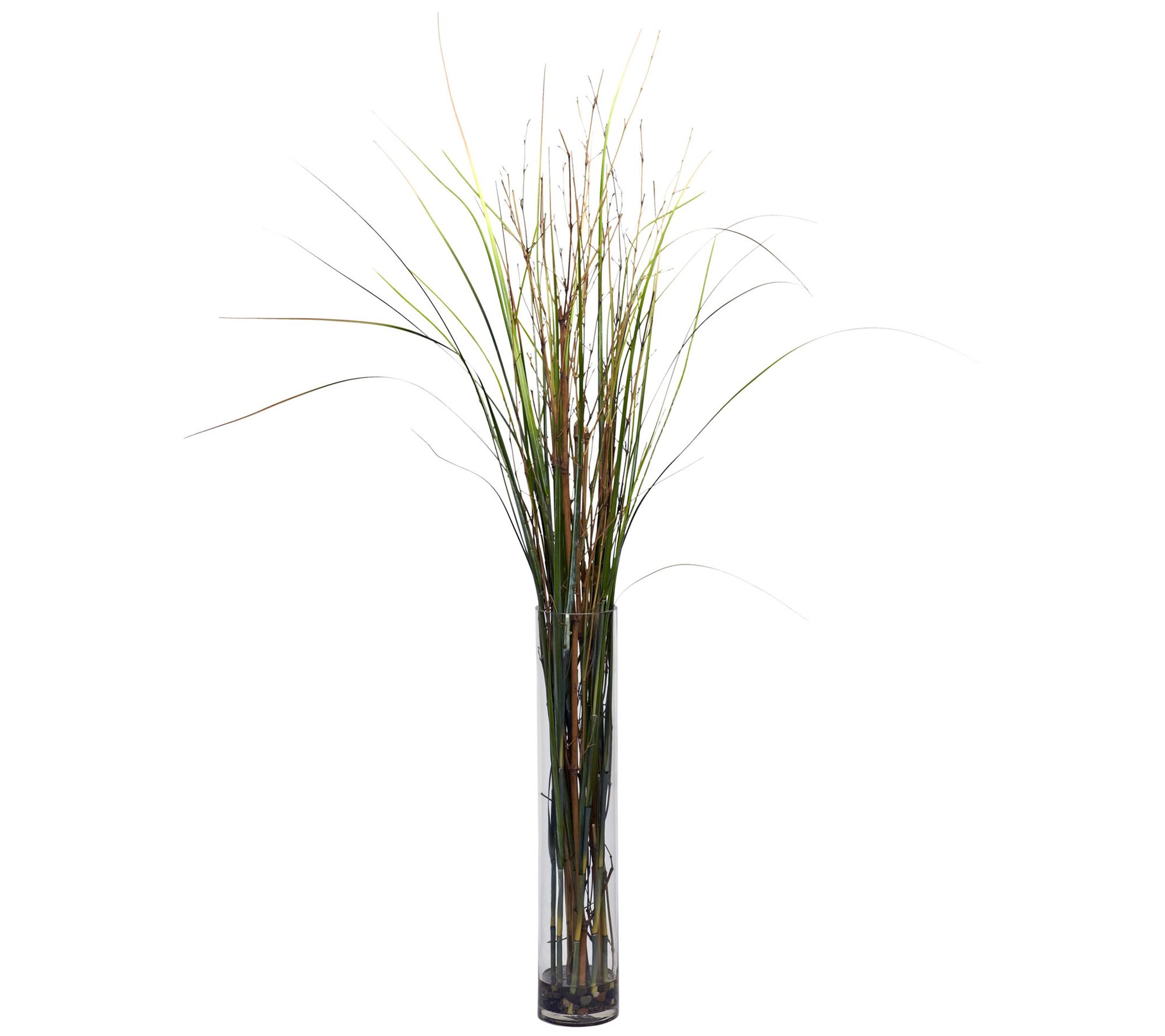 Grass and Bamboo with Cylinder Vase by Nearly Natural