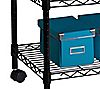Honey-Can-Do Rolling 2-Tier Metal Craft StorageCart, Black, 3 of 5