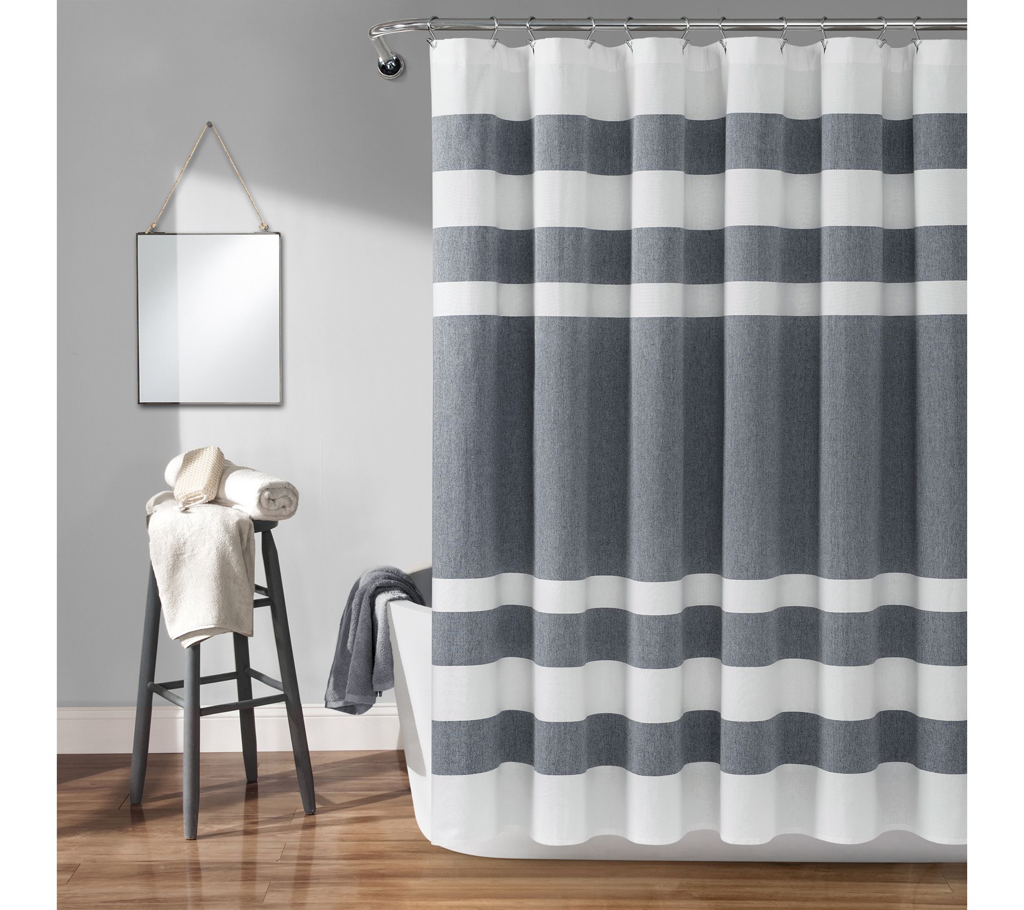 Cape Cod Stripe 72" x 72" Shower Curtain by Lush Decor