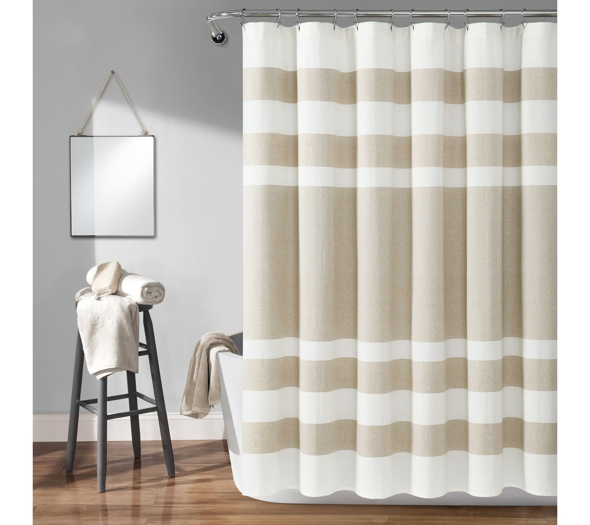 Cape Cod Stripe 72" x 72" Shower Curtain by Lush Decor
