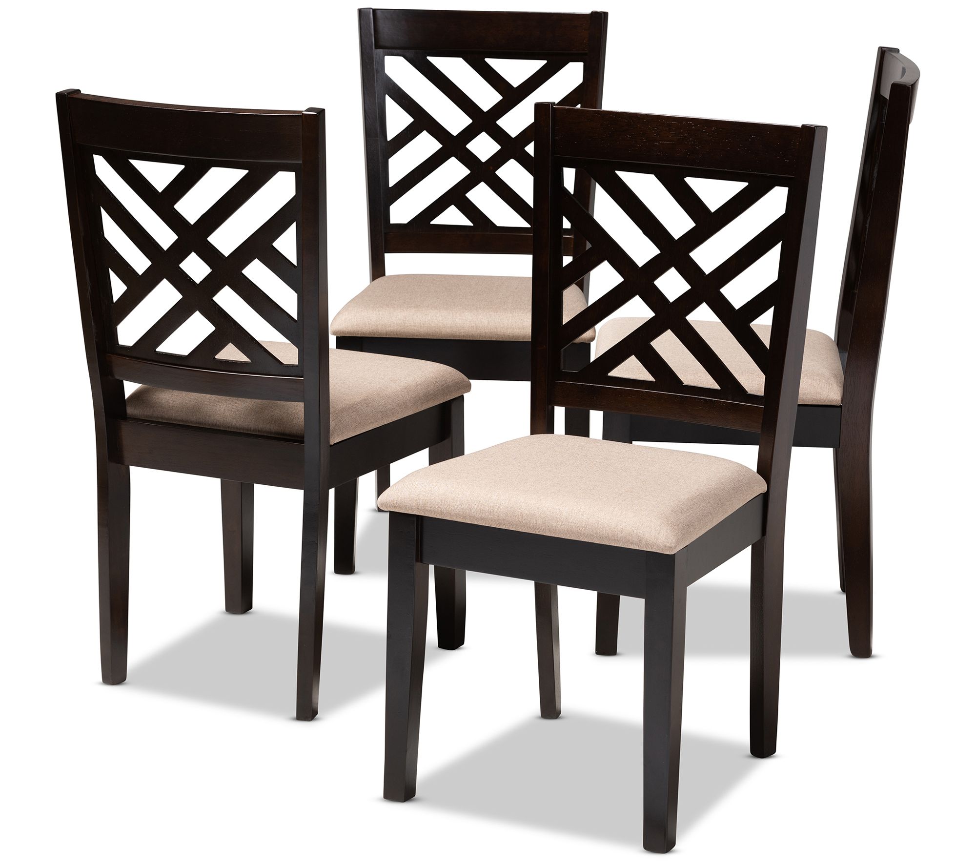 Baxton Studio Caron Modern Upholstered Wood Dinng Chair Set