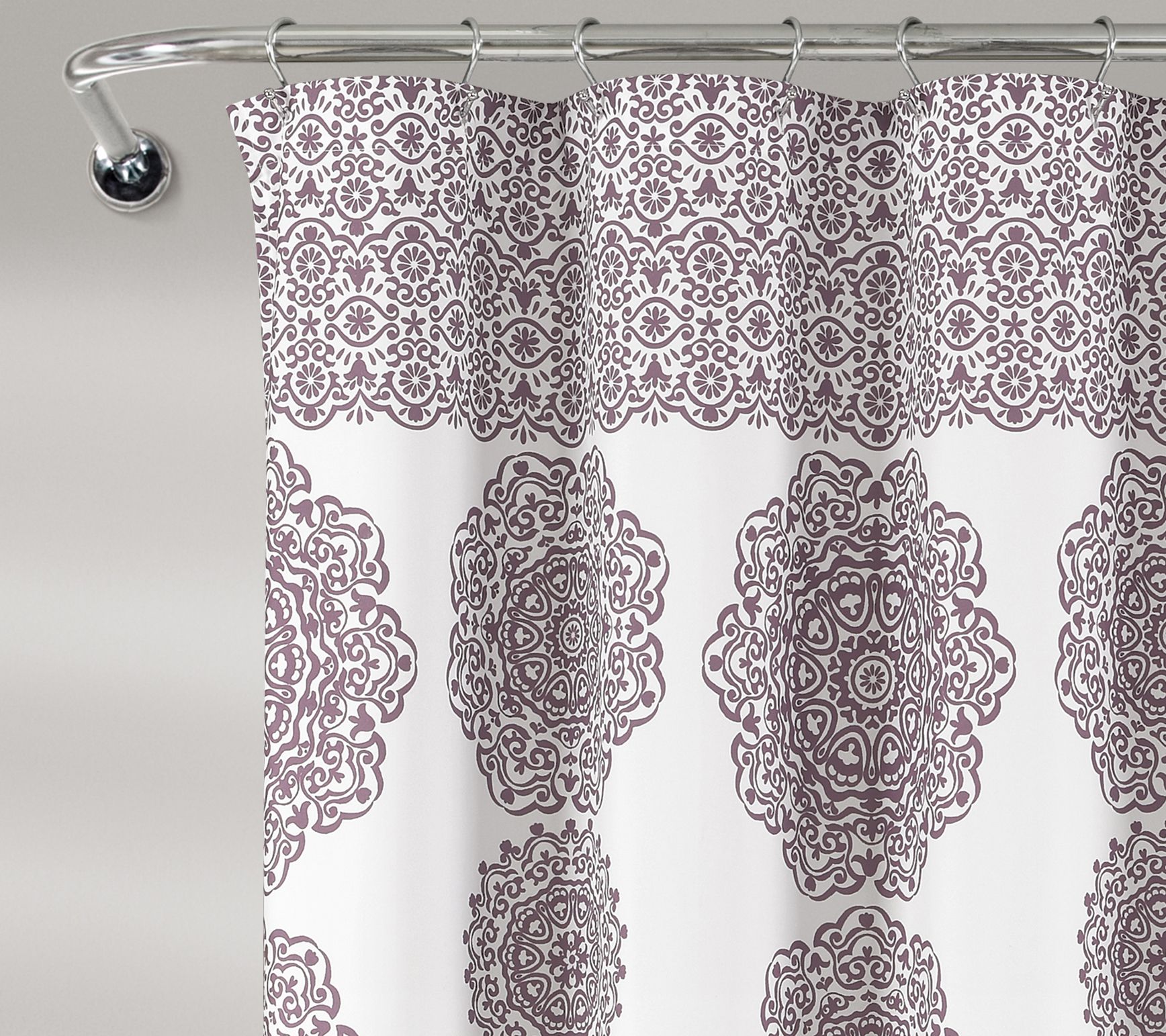 Stripe Medallion Shower Curtain Single 72" x 72" by Lush Decor