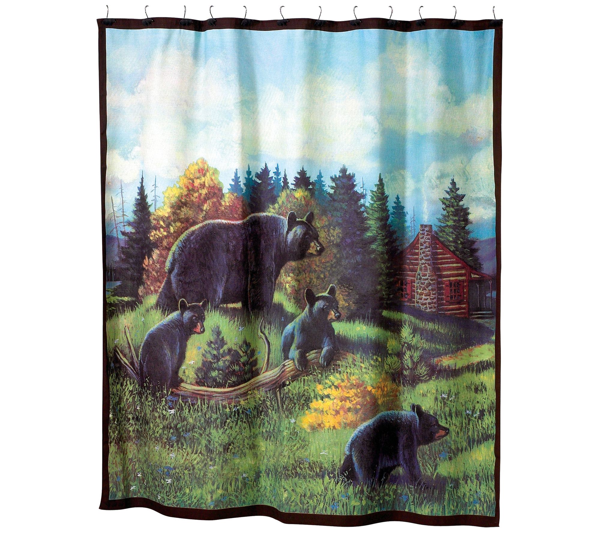 avanti black bear lodge shower curtain