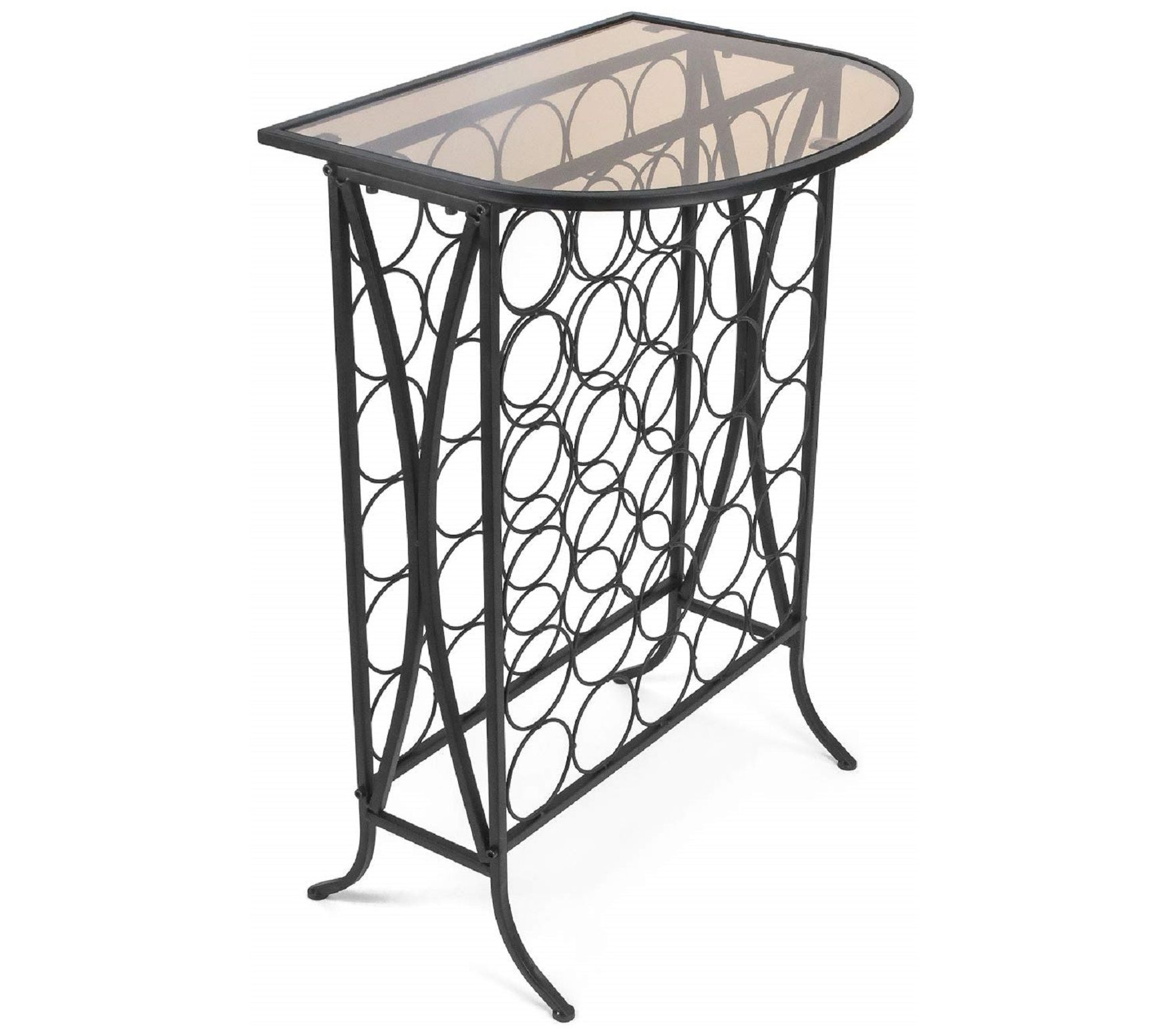 Wine Stand 30 Bottle with Glass Top