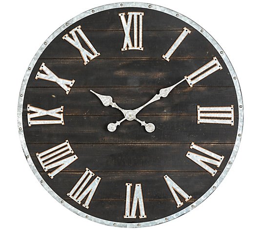 Glitzhome Industrial Farmhouse with Rivot Accents Wall Clock