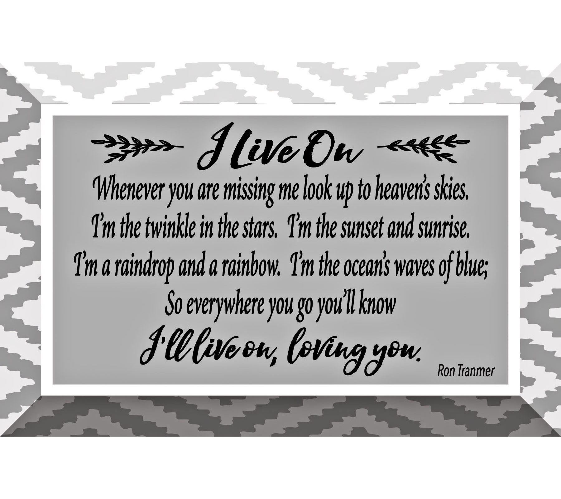 Dexsa I Live On Glass Plaque with Easel 6"x4"