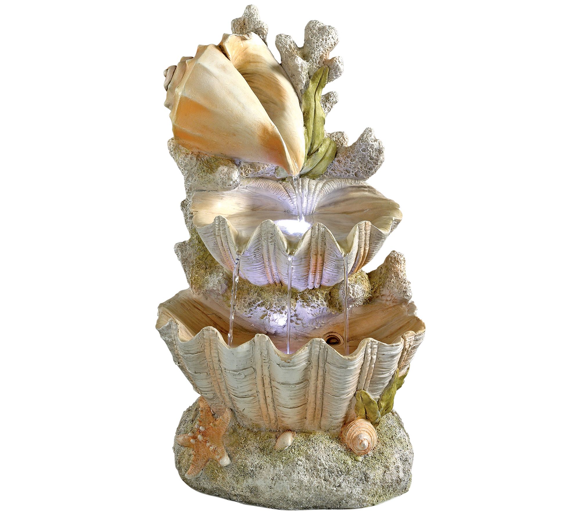 Design Toscano Ocean Bounty Shell Lighted LED Garden Fountain - QVC.com