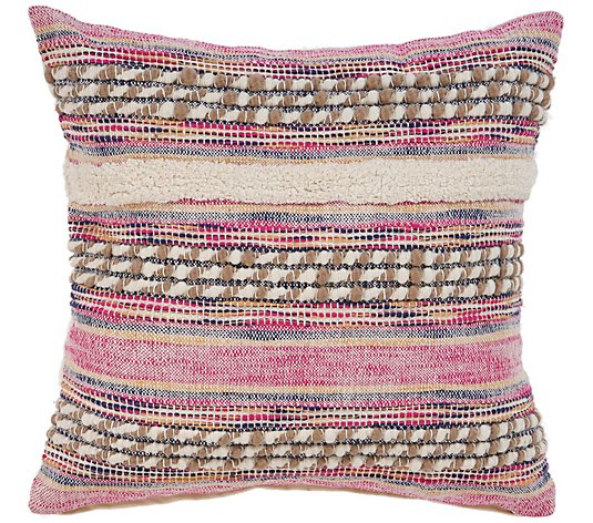 Ox Bay Pink Multi-Striped Throw Pillow