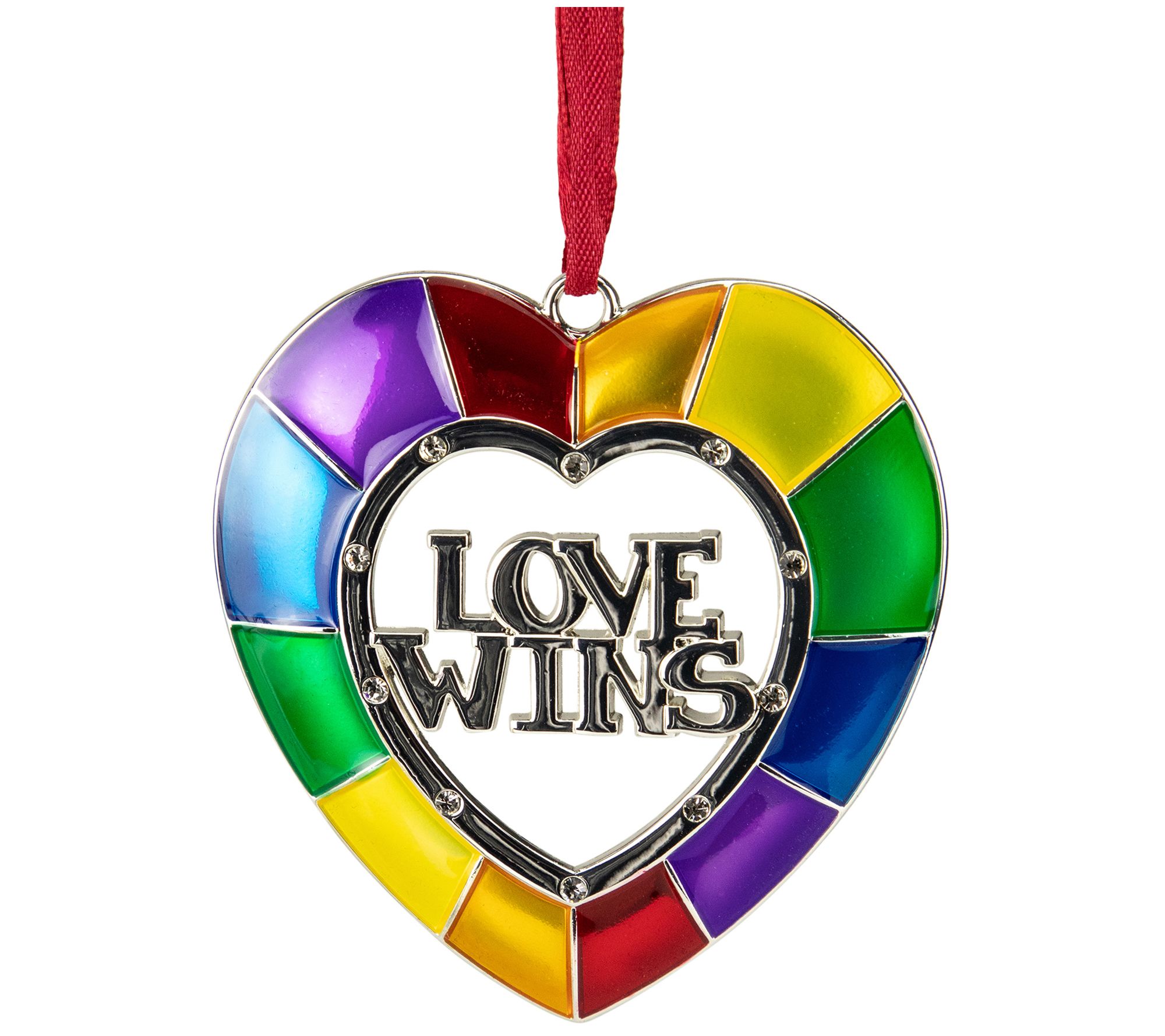Northlight 3" Love Wins Pride Heart Ornament w/Crystals