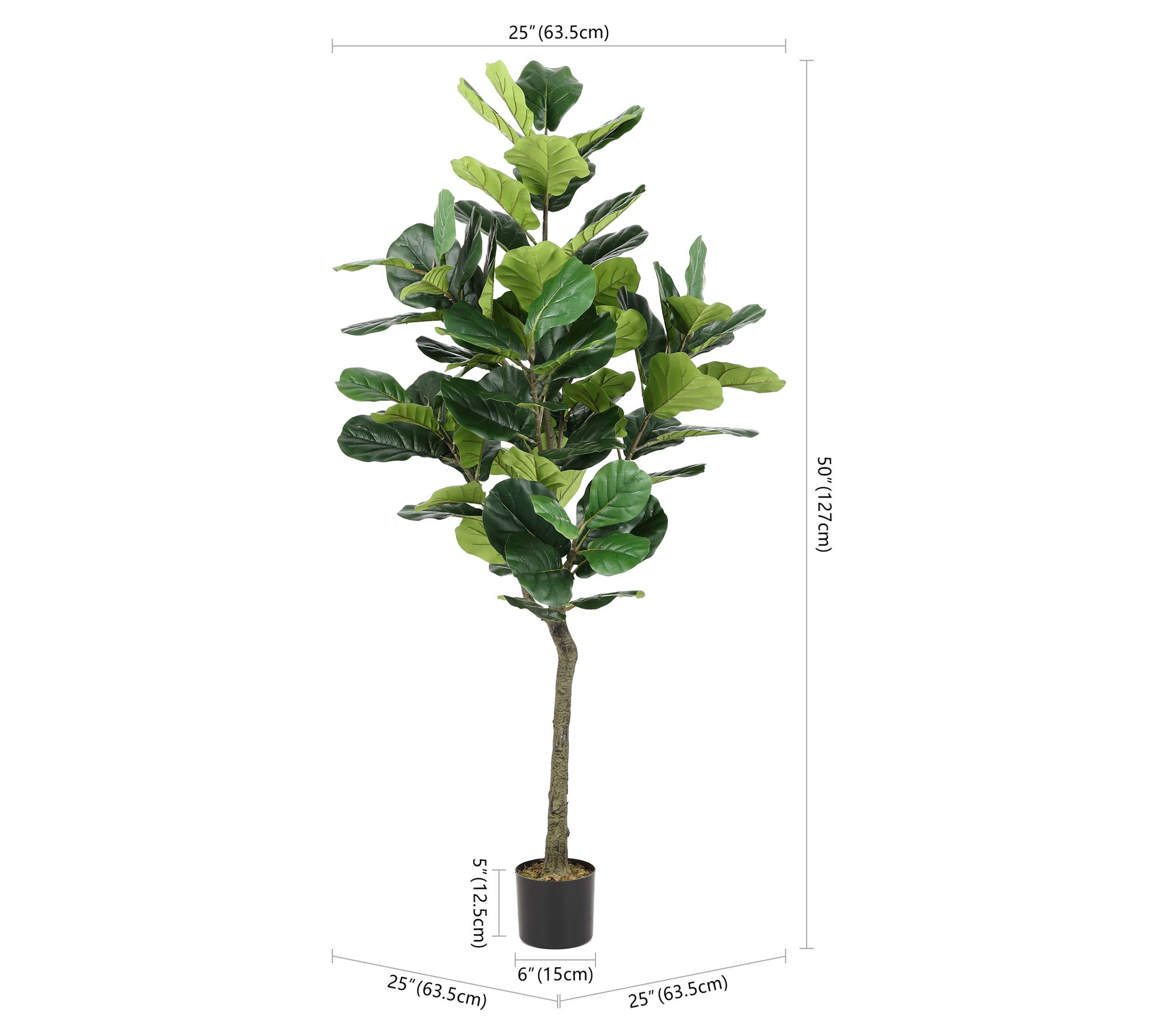 Safavieh Faux Fiddle Leaf Fig 50" Potted Tree