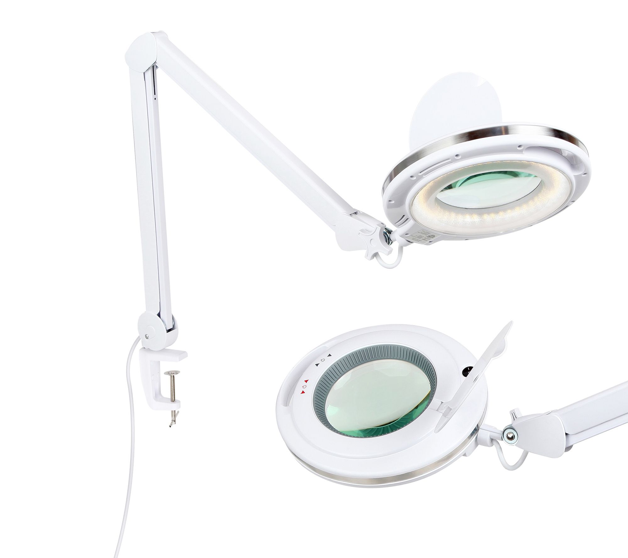 Brightech Light view Dimming LE D 225% Magnifie r Desk Clamp La