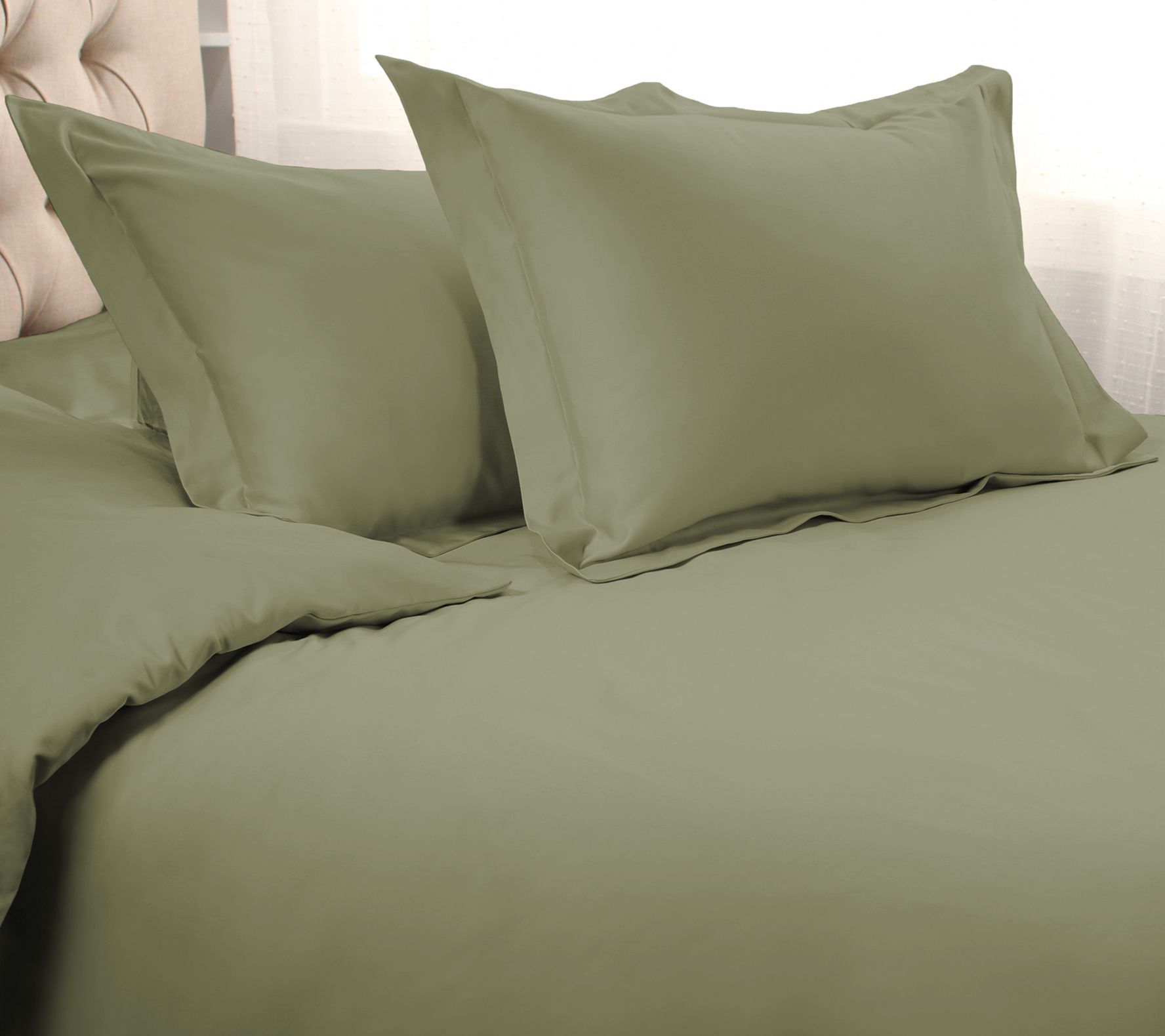 Superior 1500-T C Solid Egyptia n Cotton Duvet Cover Set- F/Q