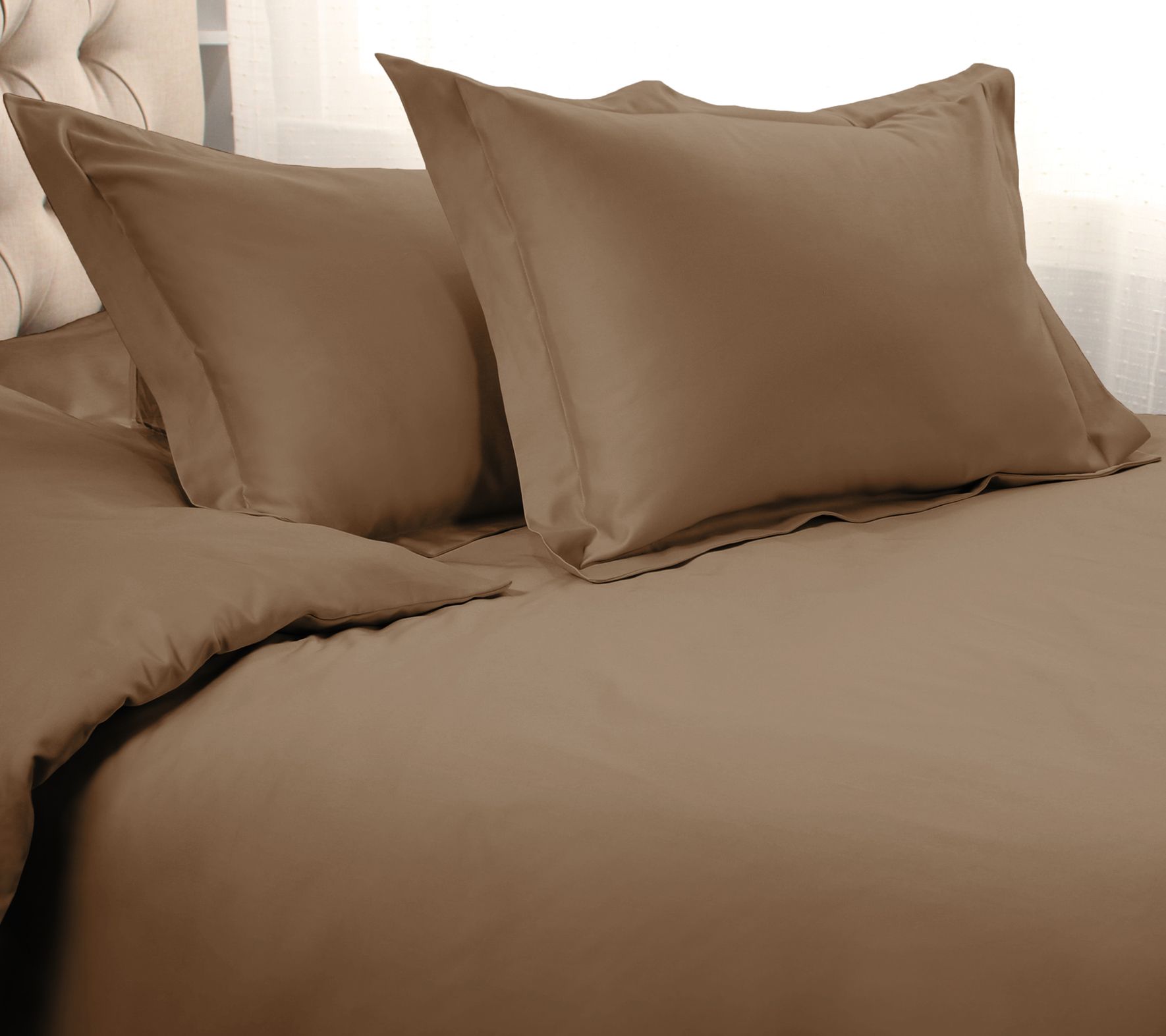 Superior 1500-T C Solid Egyptia n Cotton Duvet Cover Set- F/Q