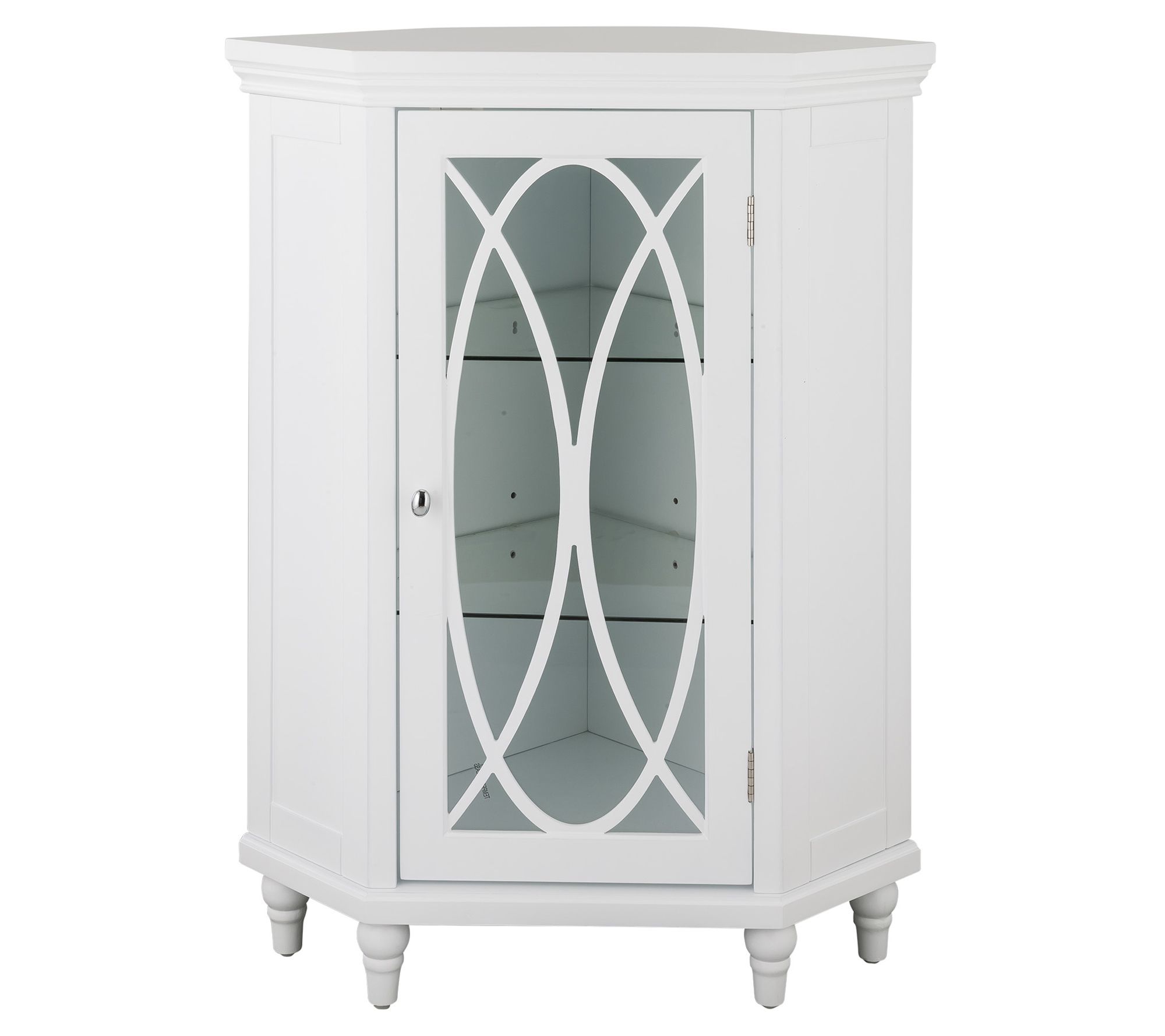 Teamson Home 32"H Corner Floor Cabinet w/2 Adju stable Shelves